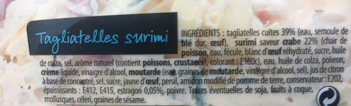 Qualité Traiteur Salade de tagliatelles et surimi packshot