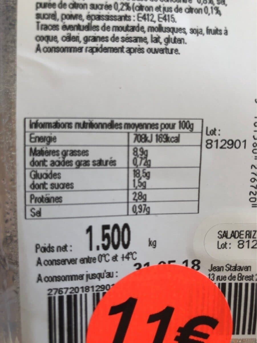 Open Food Facts Salade de riz camarguaise packshot
