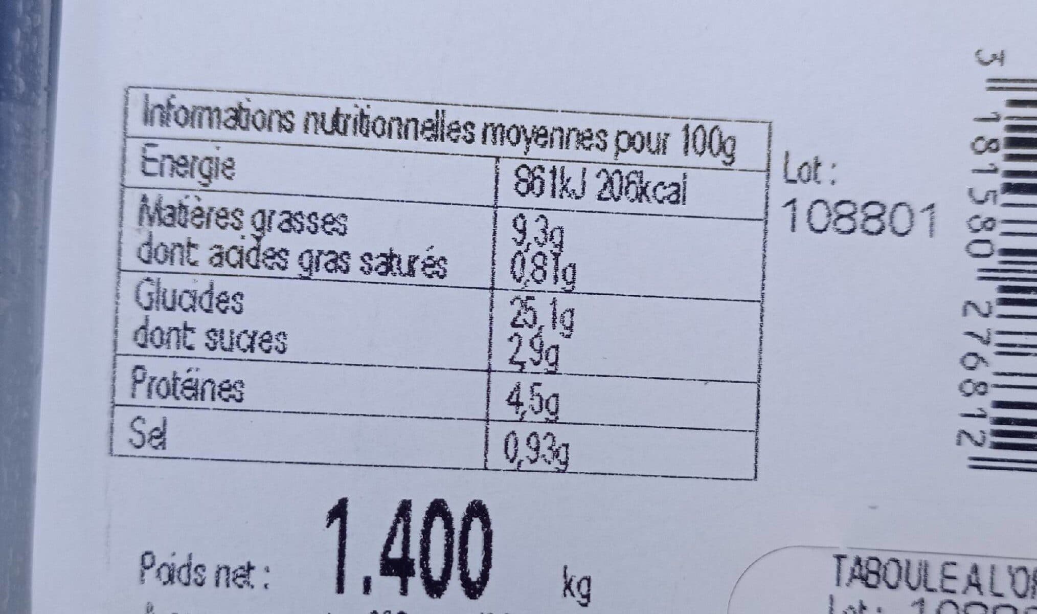 Jean Stalaven Taboule packshot