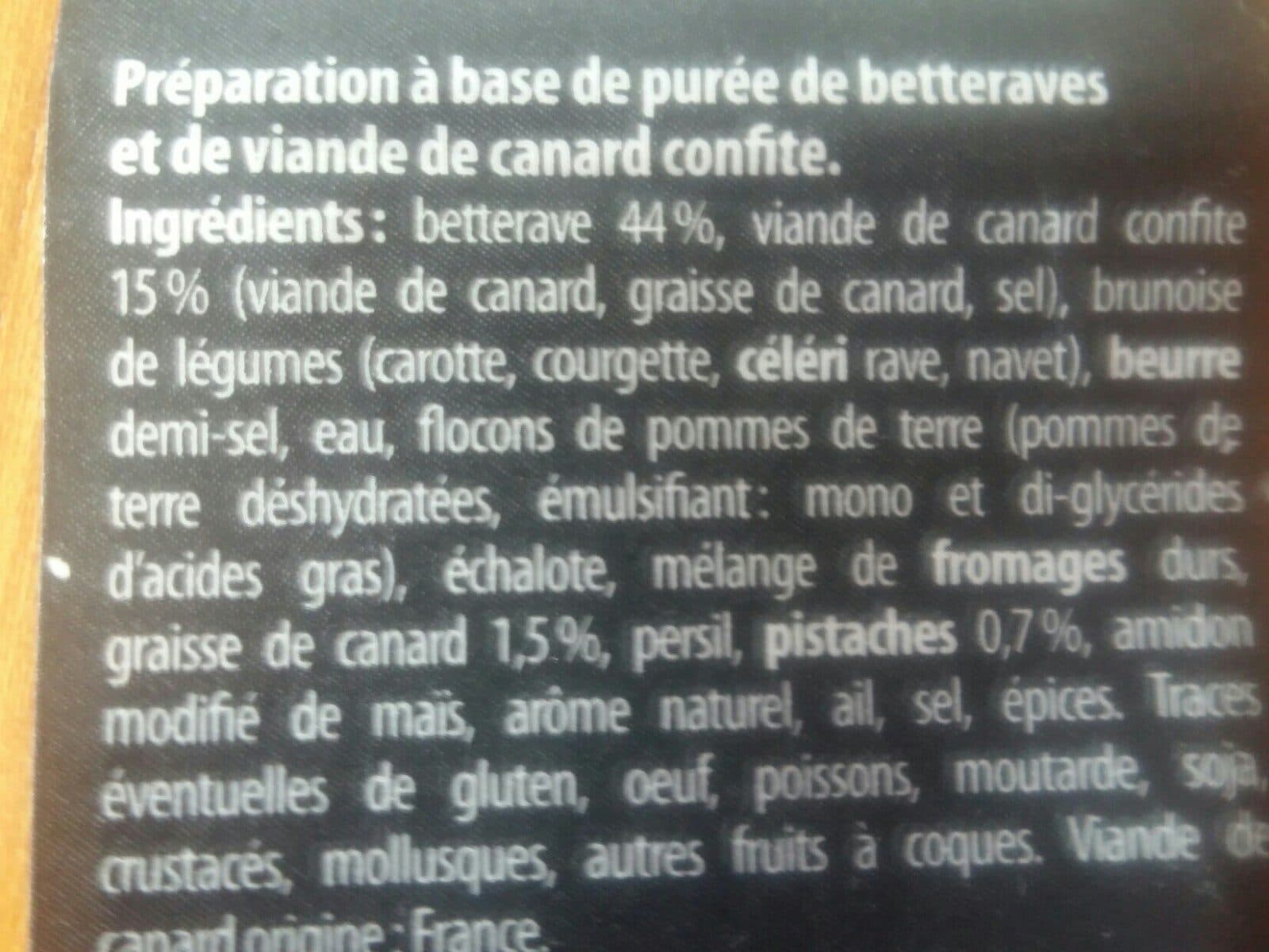 Régal Du Chef Effiloché de canard purée de betteraves et pistaches concassées packshot