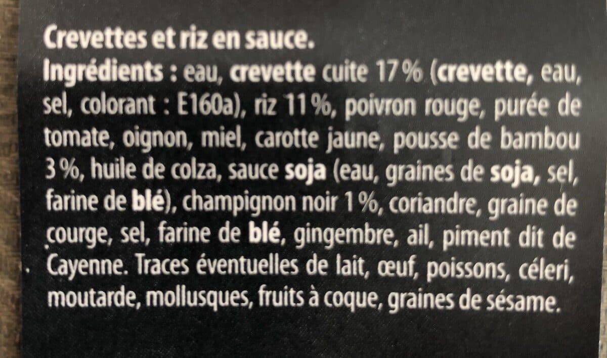 Qualité Traiteur Crevettes sauce piquante& riz aux pousses de bambou packshot