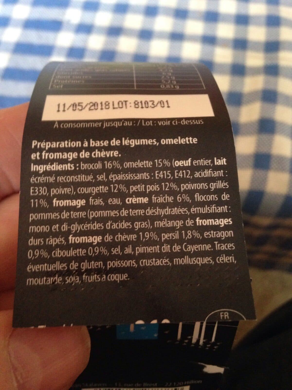 Regale du chef Omelette, crème aux fines herbes & dés de chèvre. packshot