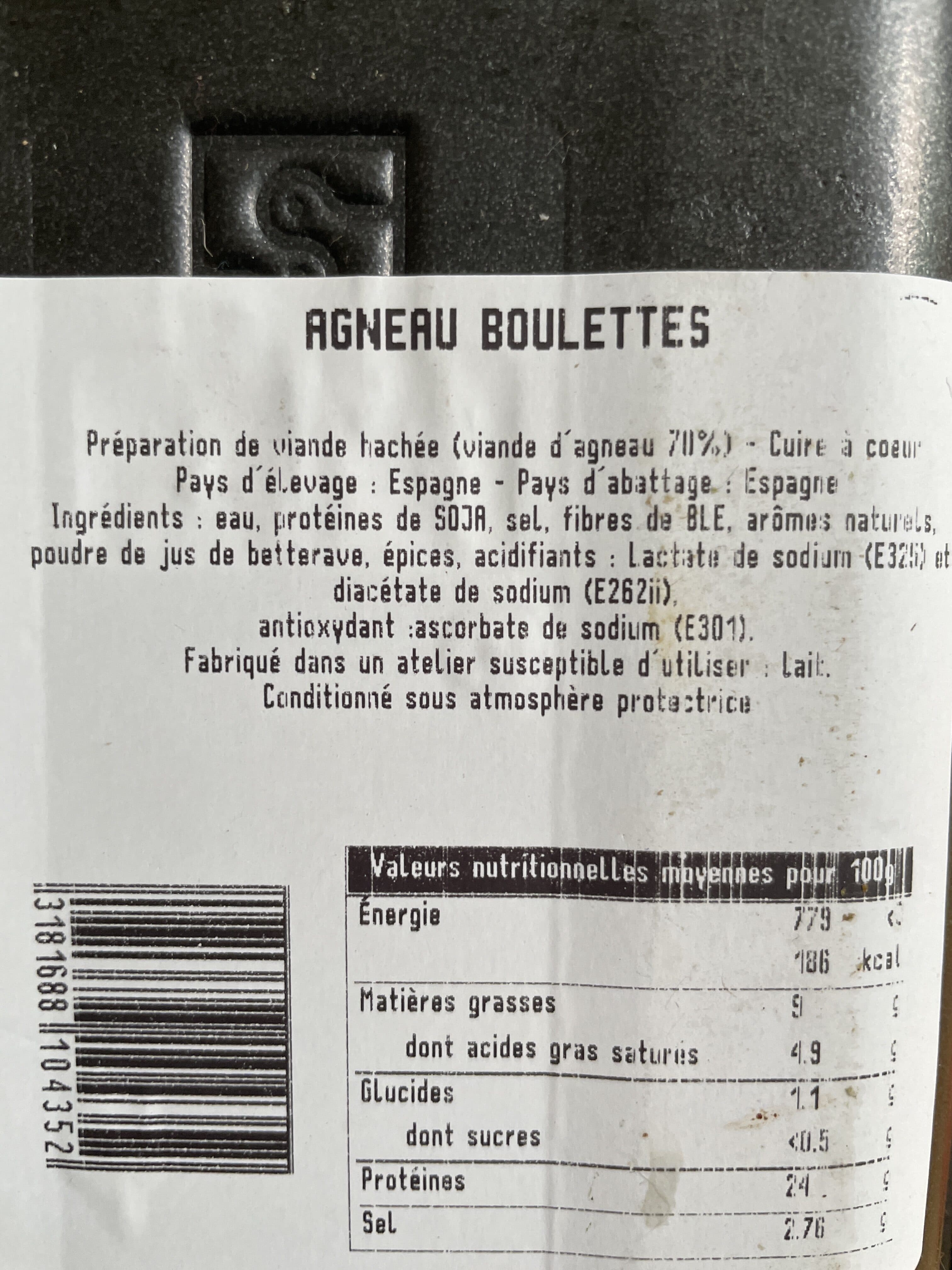 Open Food Facts Boulettes d'agneau packshot