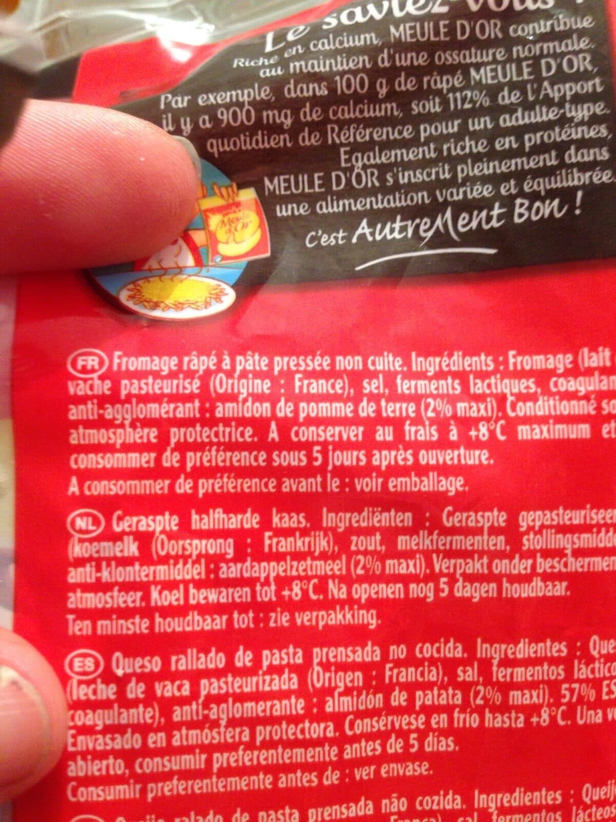 Entremont Fromage Meule d'Or râpé Entremont packshot