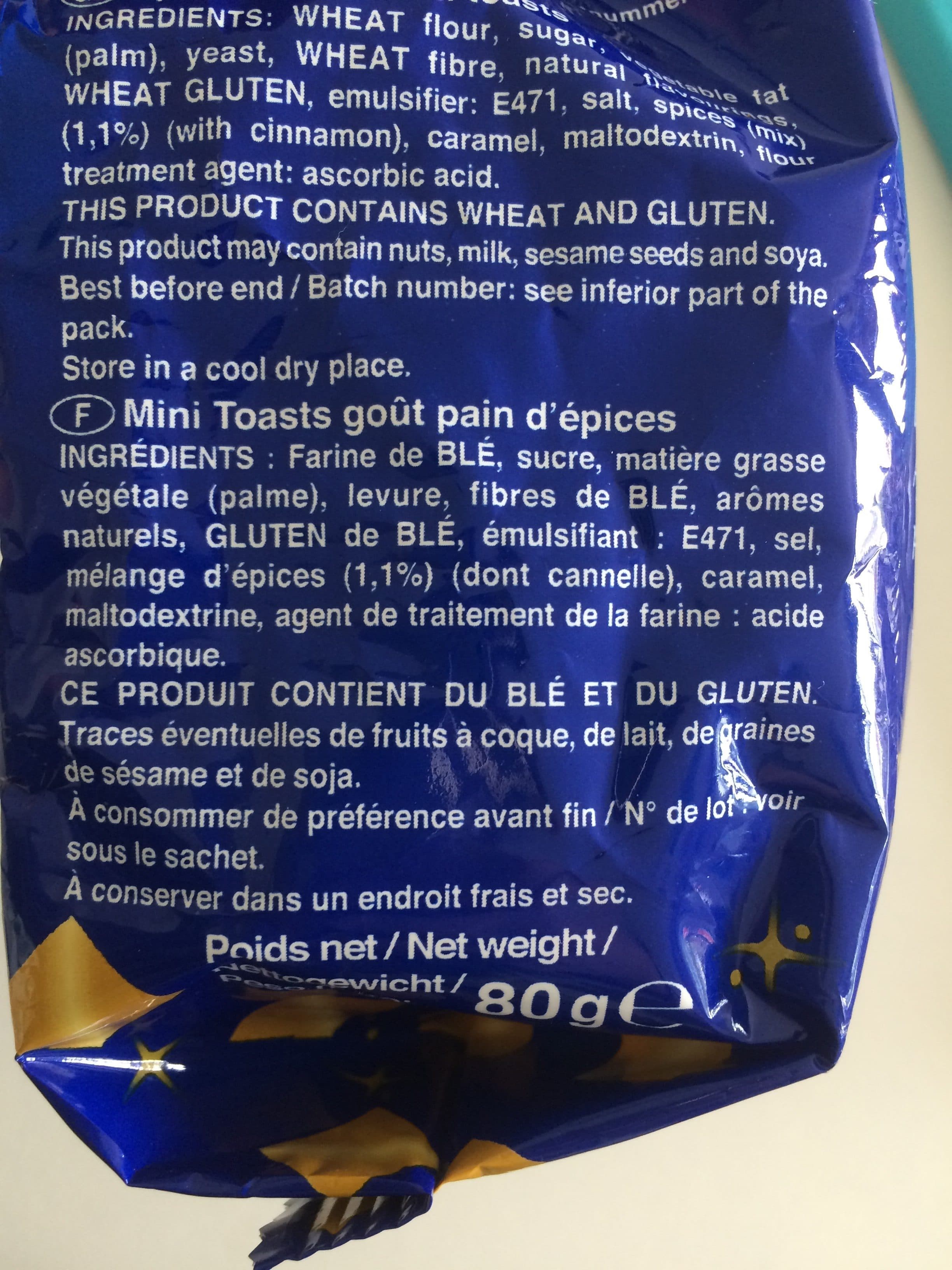 Pasquier Mini toasts pain d'épices Brioche packshot
