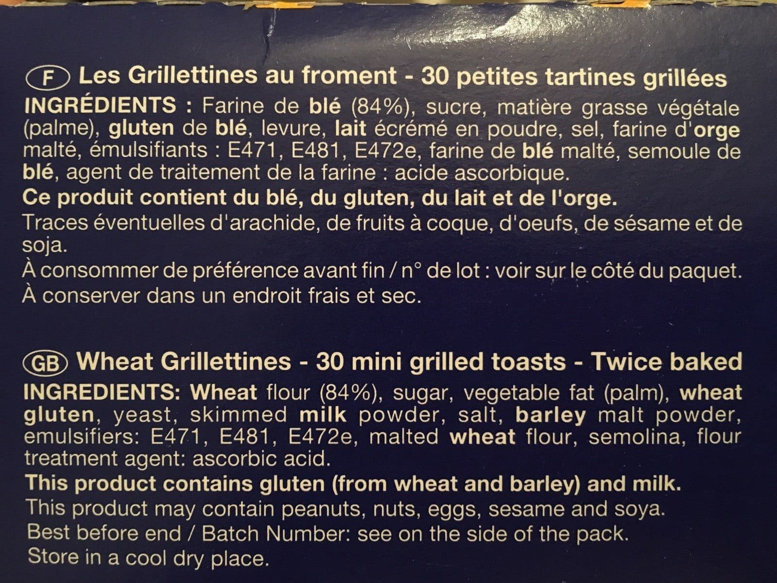 Brioche Pasquier Grillettines Équilibre packshot