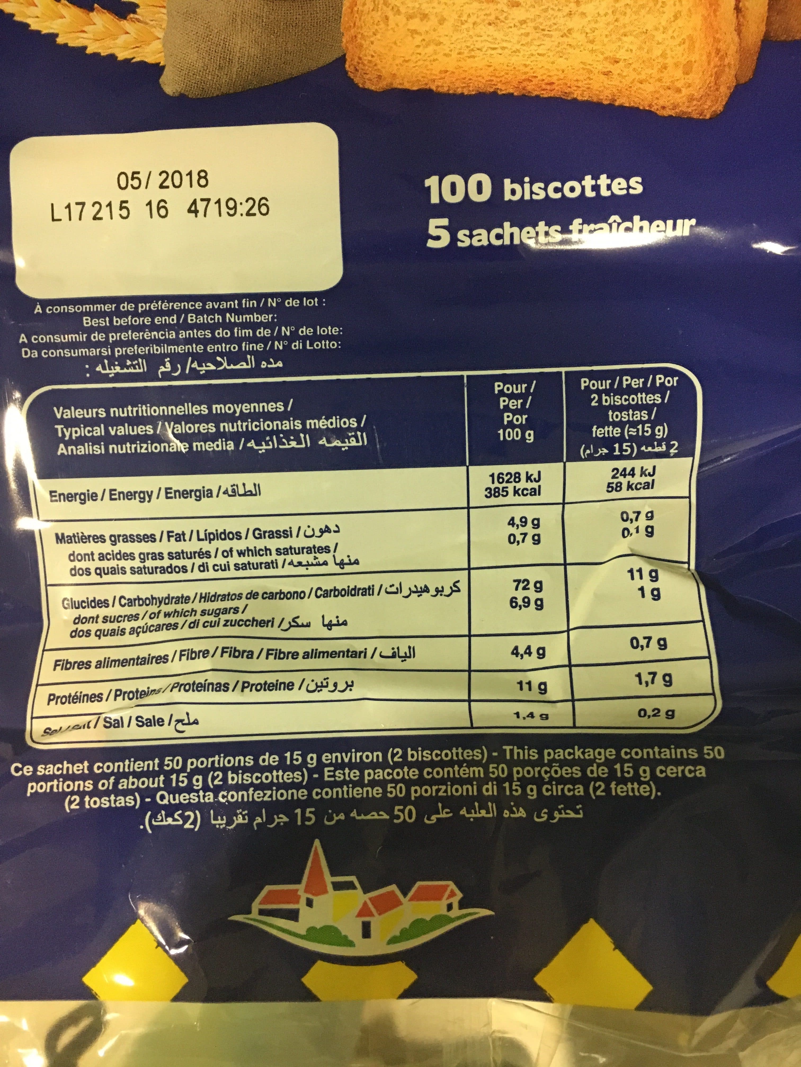 Pasquier Biscottes Au Froment packshot