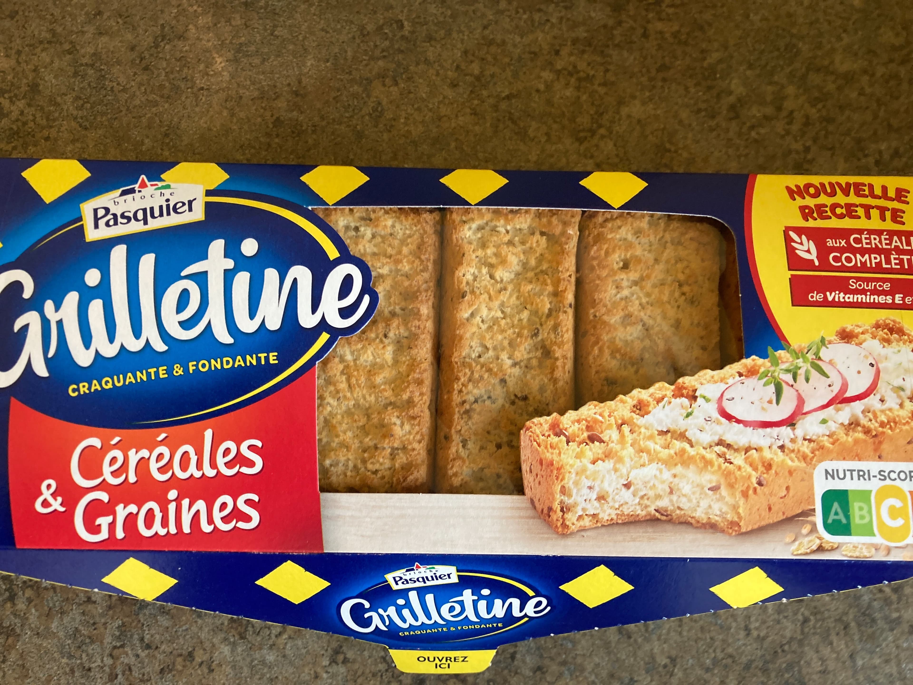 Brioche Pasquier Grilletine Céréales et Graines x18 packshot