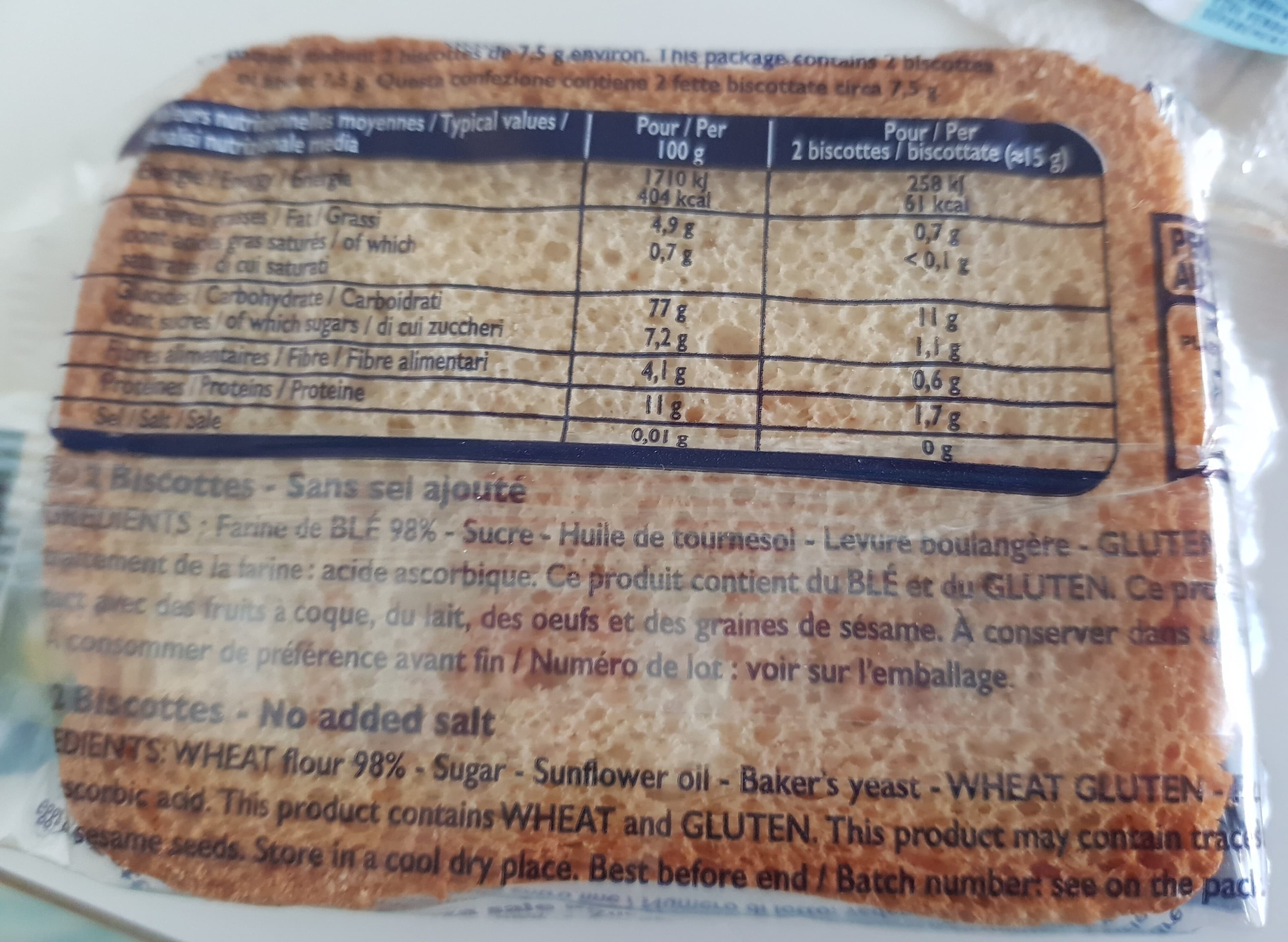 Brioche Pasquier Biscottes packshot