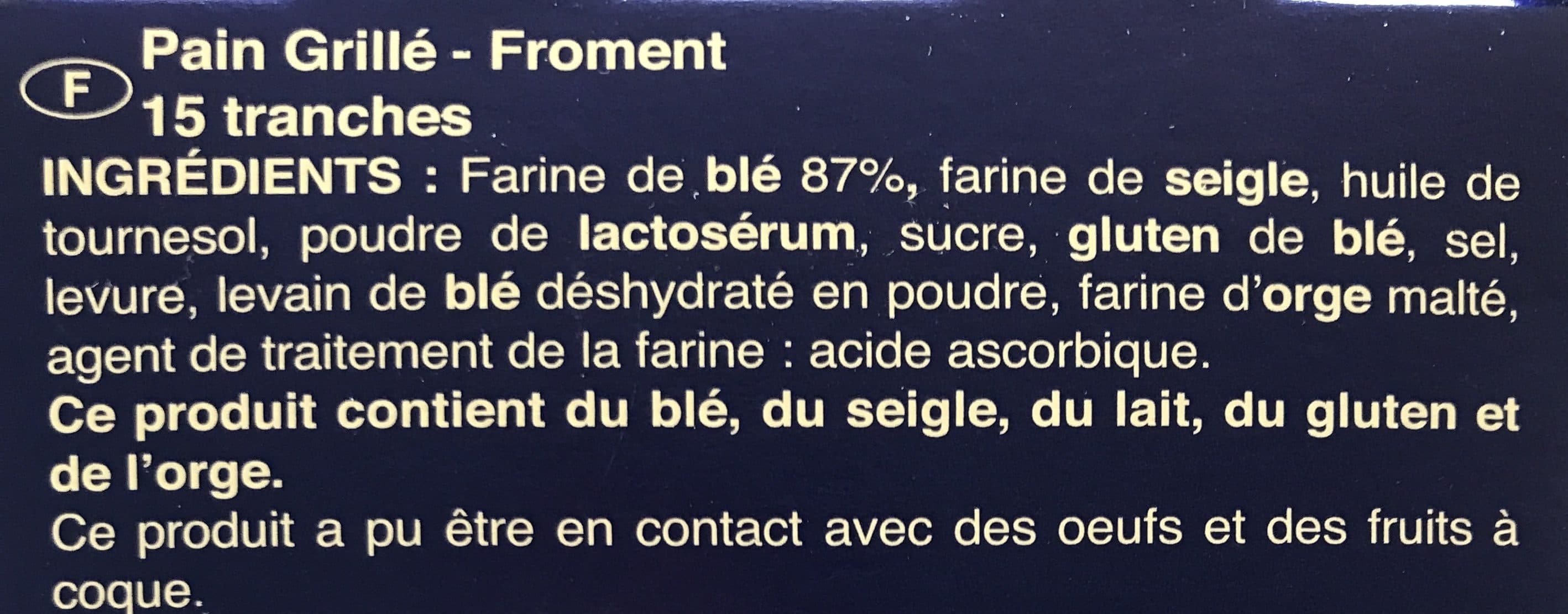 Brioche Pasquier Tartine de pain Rustique packshot