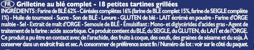 Brioche Pasquier Grilletine Blé Complet x12 packshot