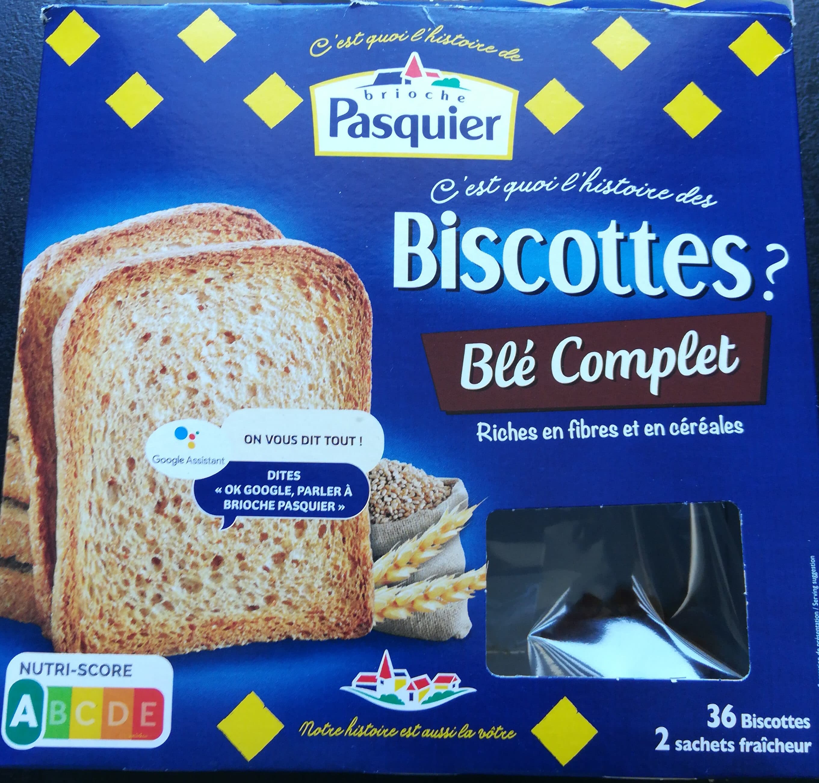 Brioche Pasquier Biscottes - Blé complet packshot