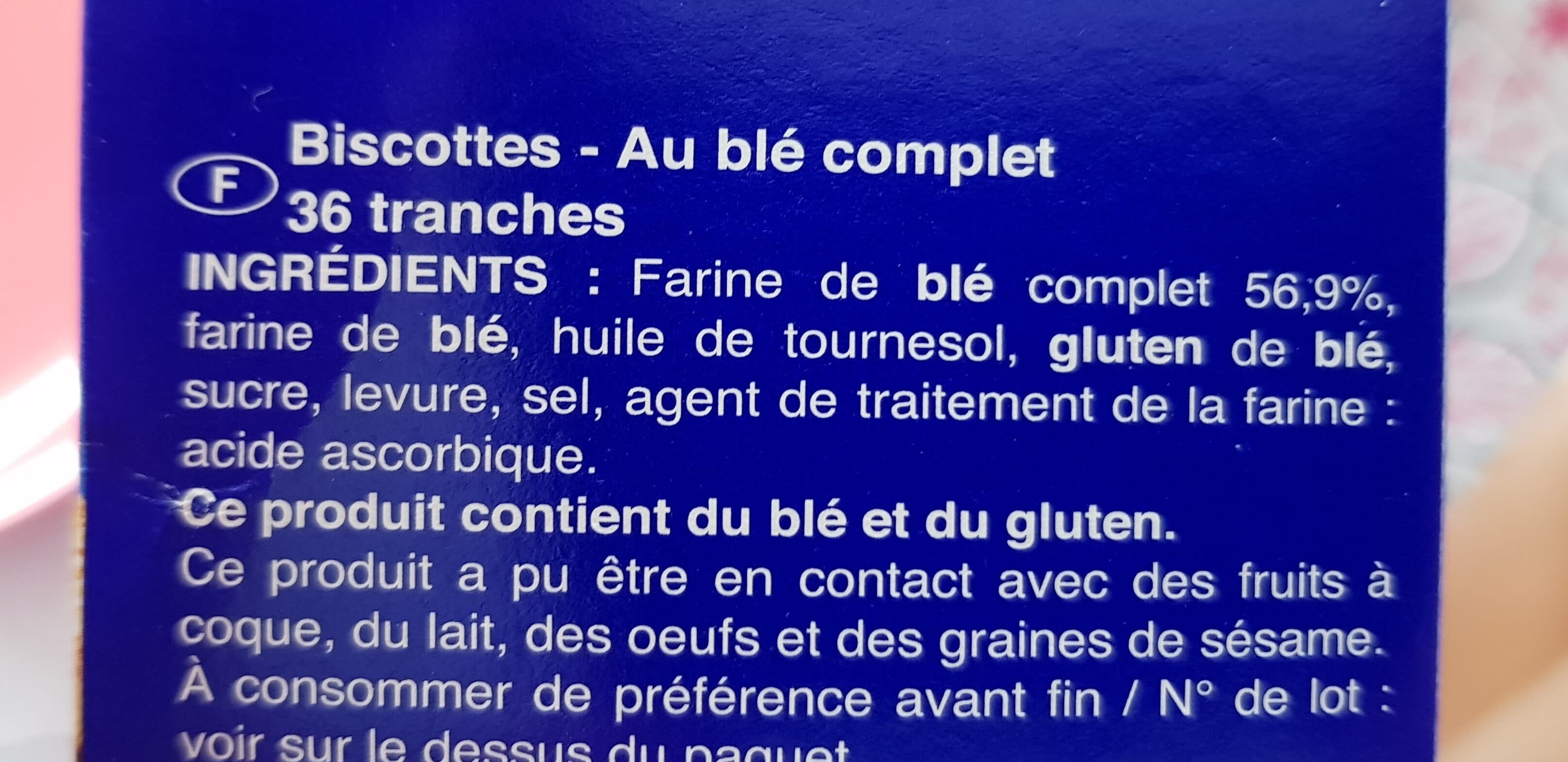 Brioche Pasquier Biscottes - Blé complet packshot