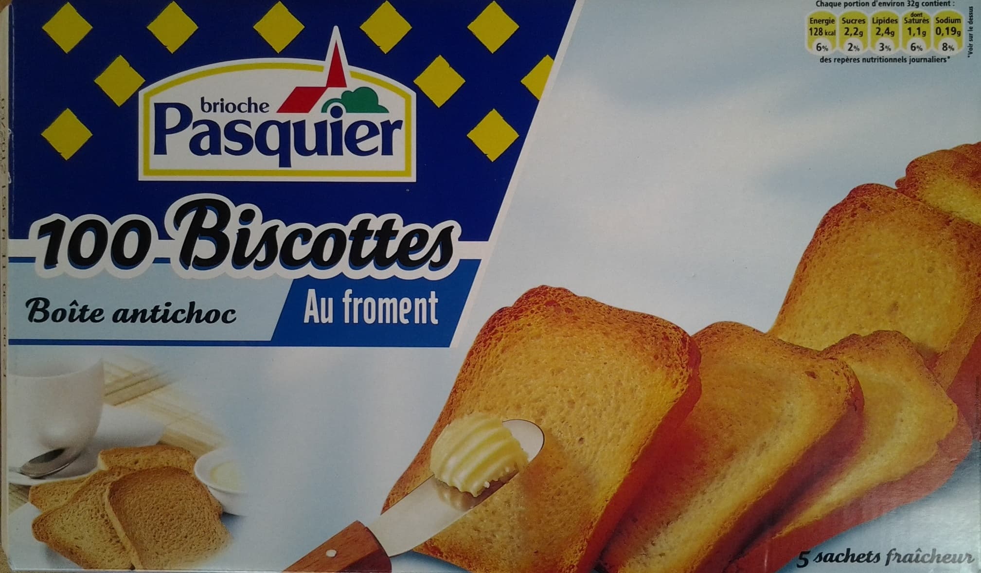 Brioche Pasquier Biscottes Au Froment (x 100) - Brioche Pasquier packshot