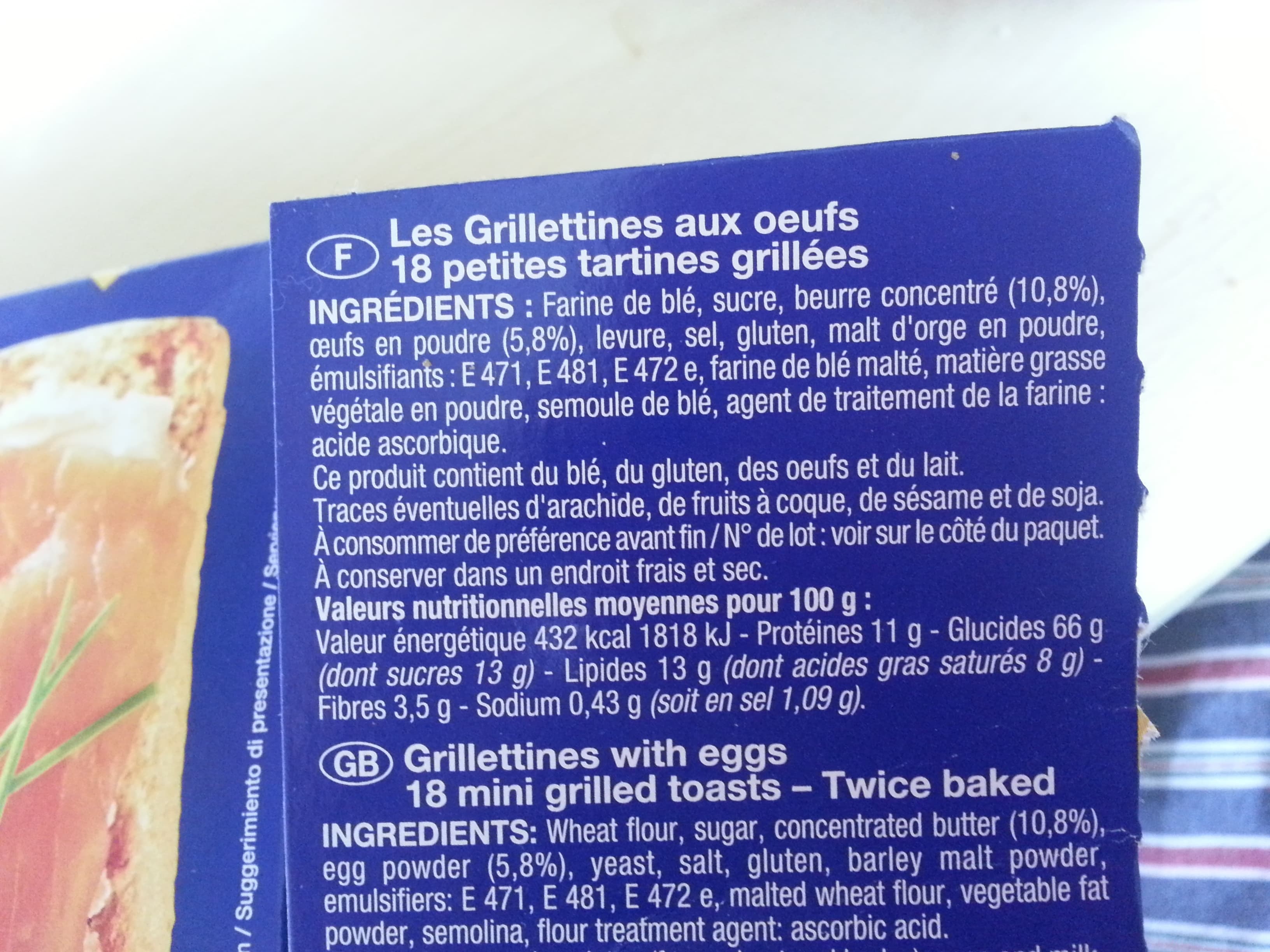 Brioche Pasquier les Grillettines Briochée (18 tartines) - Brioche Pasquier packshot