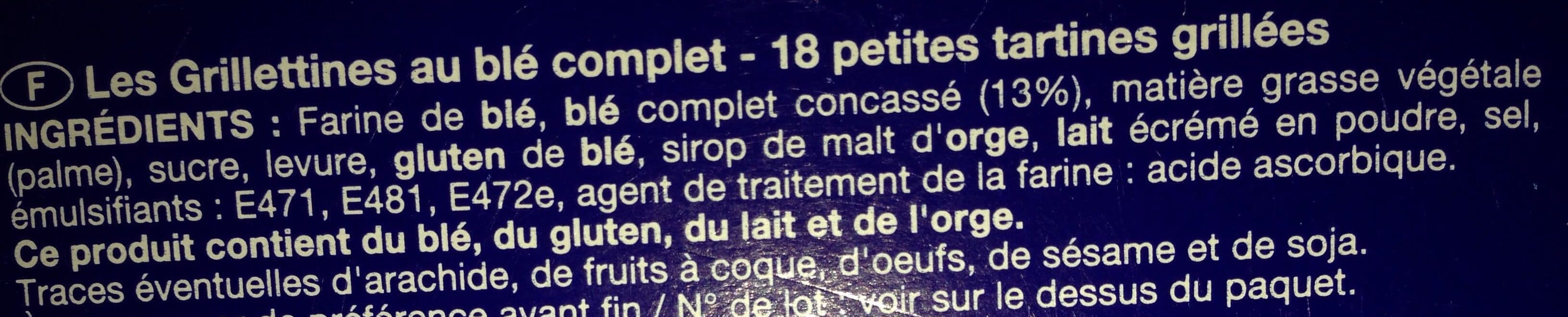 Brioche Pasquier Les Grillettines (Blé Complet) packshot