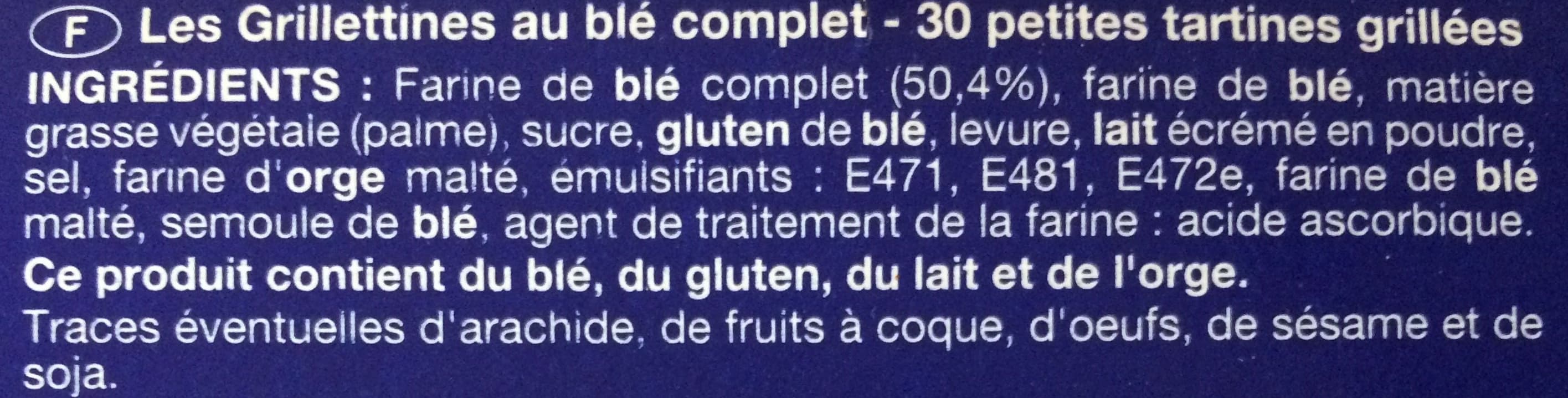 Brioche Pasquier Les Grillettines au blé complet packshot