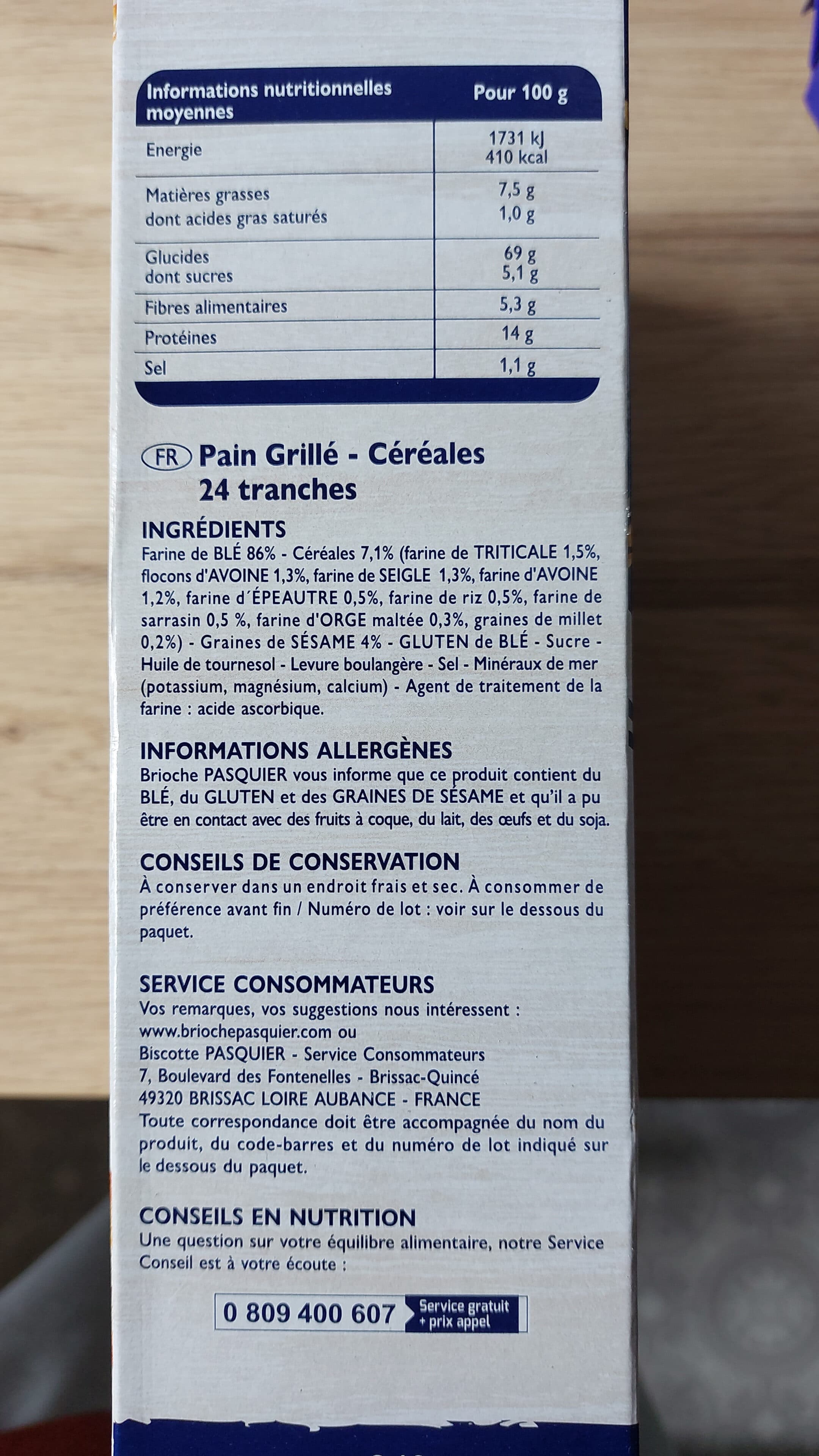 Pasquier Tartines de Pain multi-céréales packshot