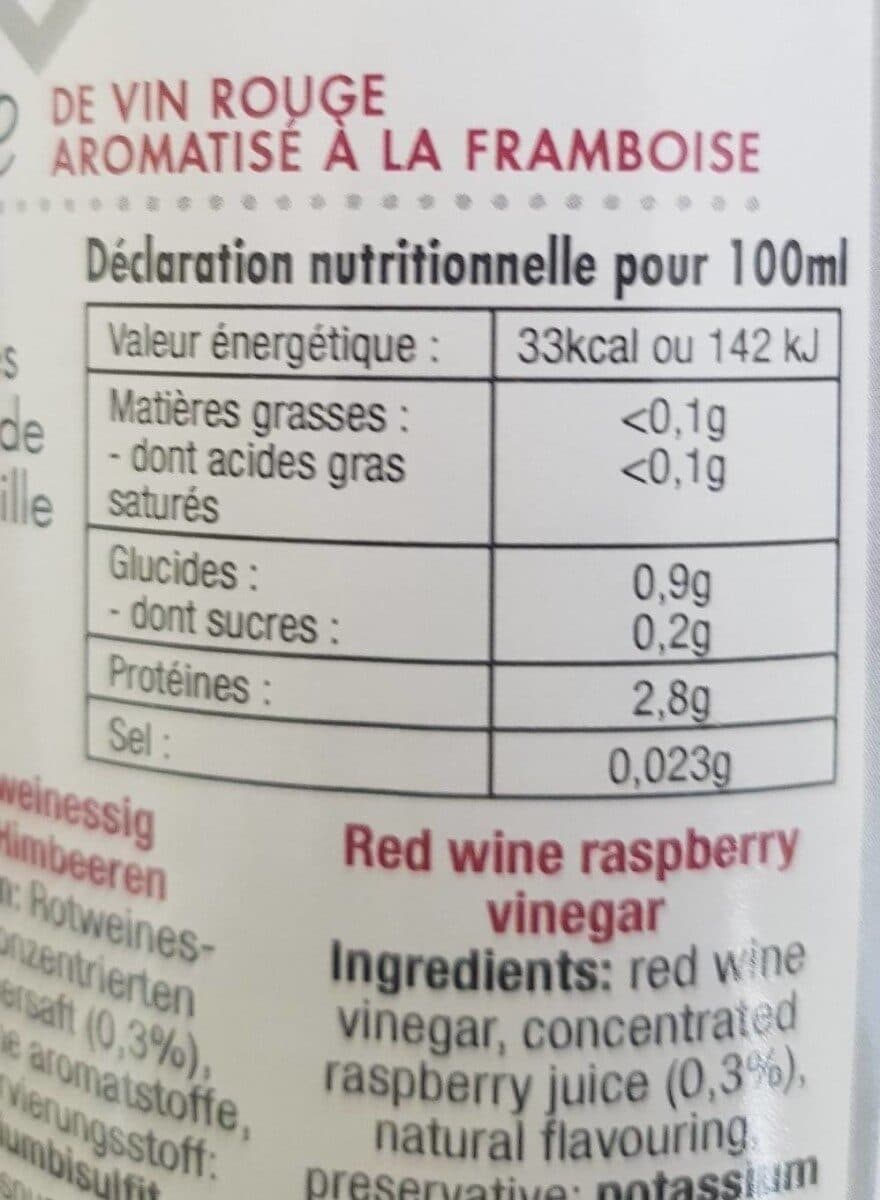 Aromel Gourmet Vinaigre vin rouge arome framboise packshot