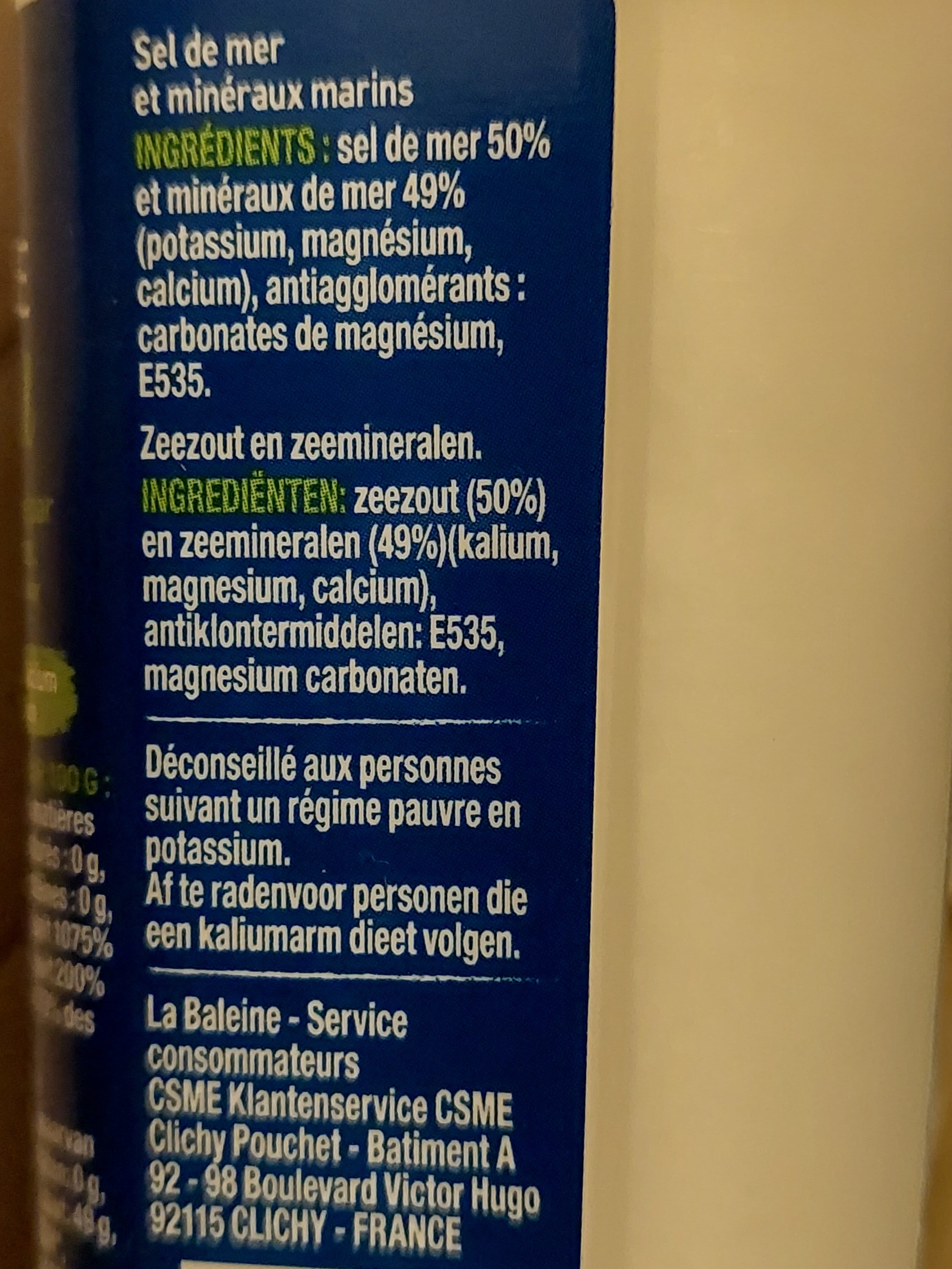 Baleine De Mer Sels Mineraux De Mer Fin packshot