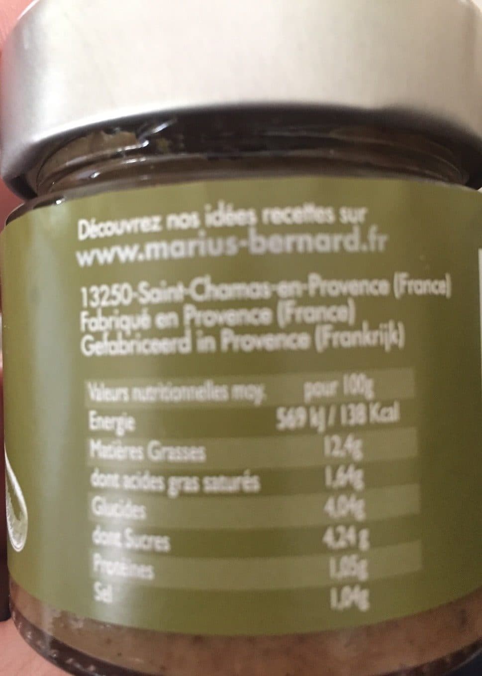 Marius bernard Confit d'aubergines à l'huile d'olive packshot