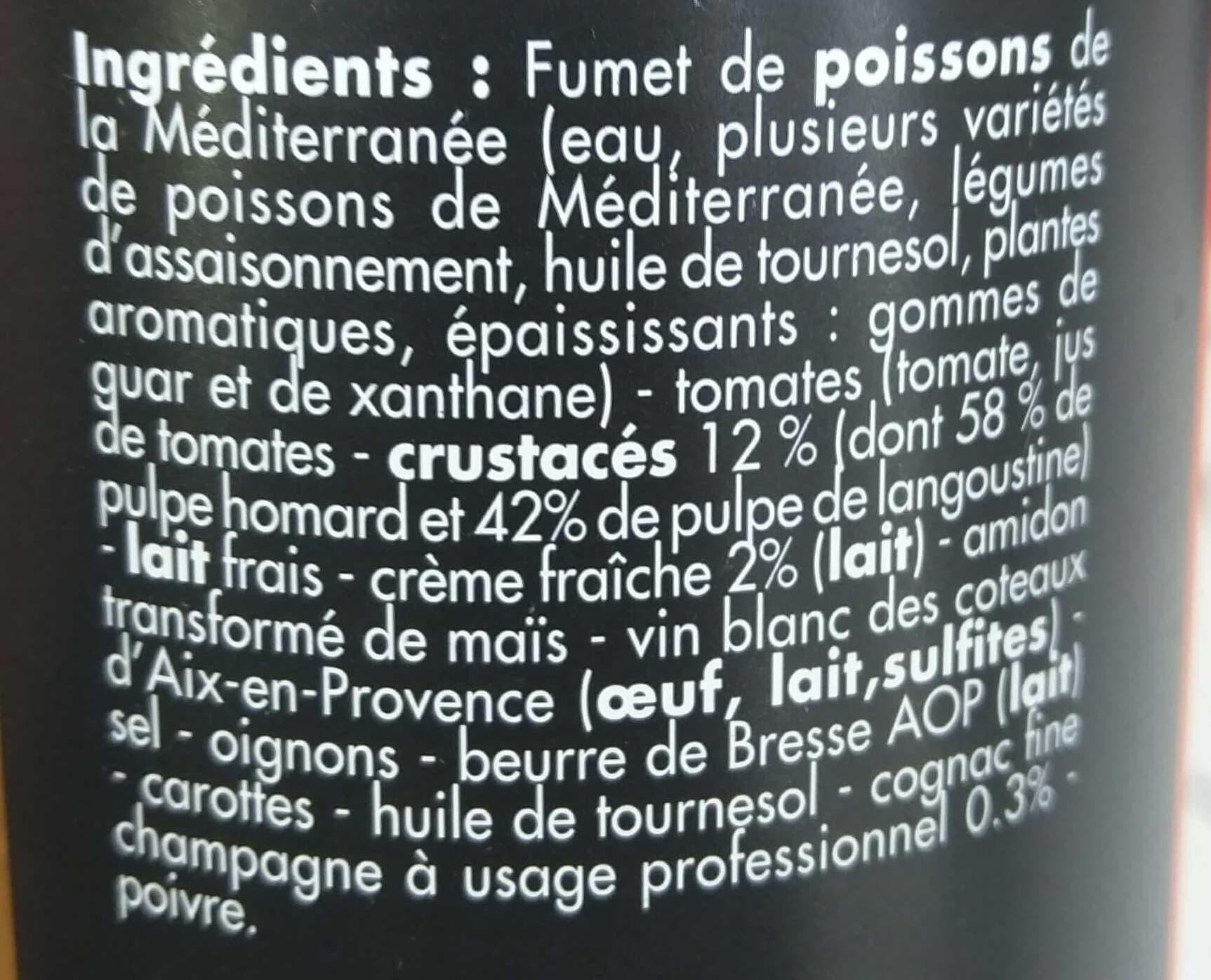 Les Pêcheurs des Calanques Bisque de Homard packshot