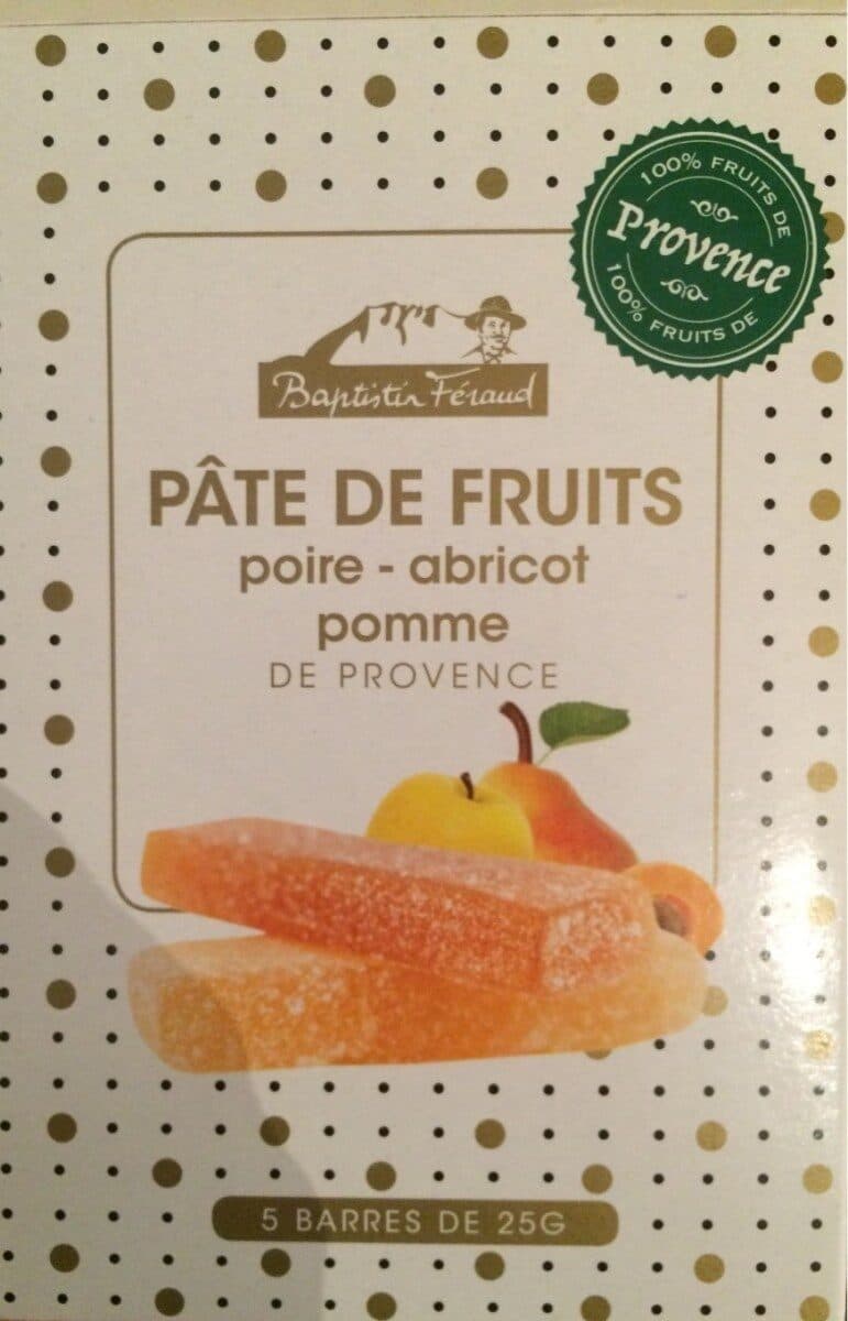 Marius Bernard Pâte de fruits poire/abricot/pomme de Provence packshot