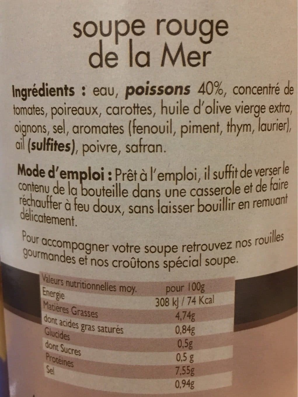 Marius Bernard Soupe rouge de la Mer Label Rouge packshot