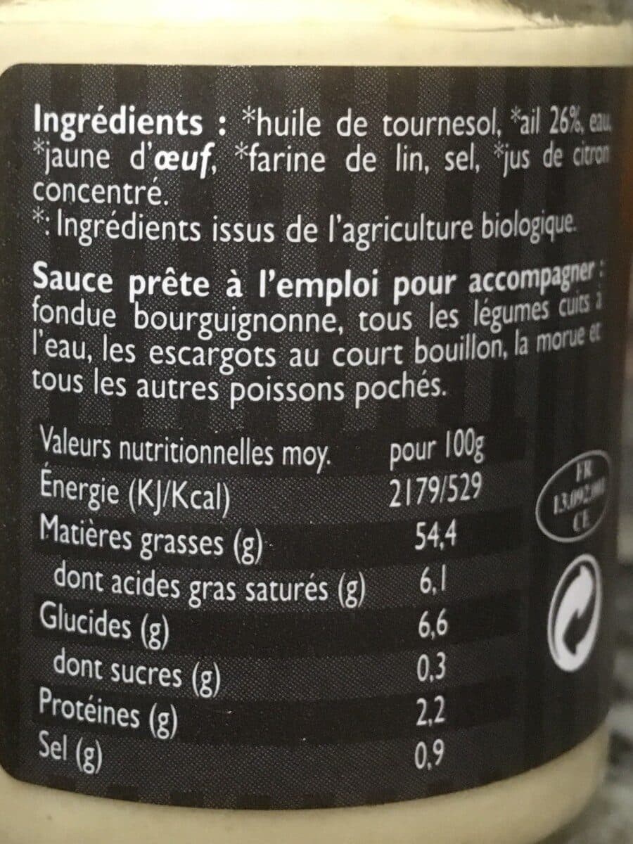 Open Food Facts Aïoli packshot