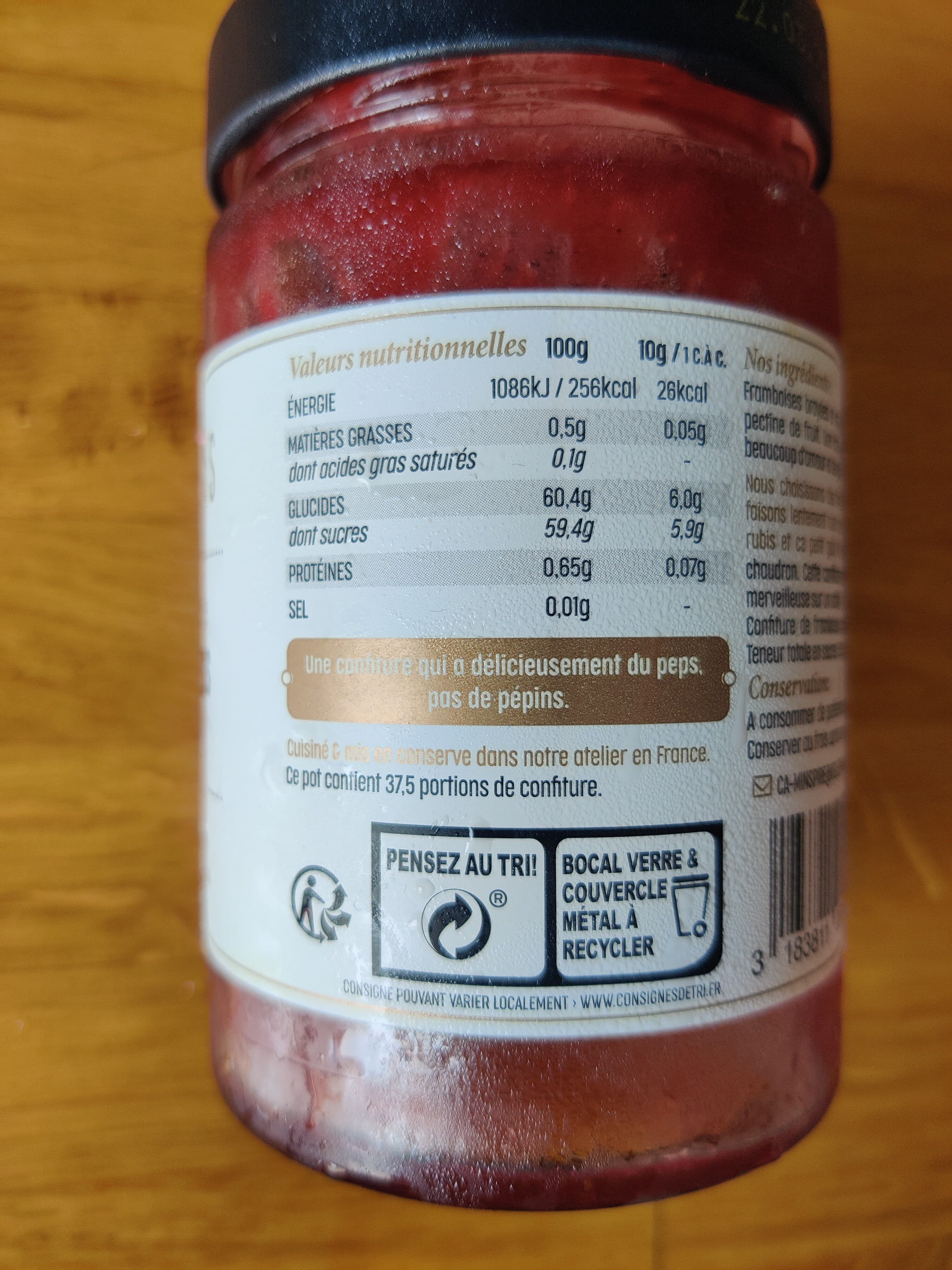 Marius Confiture extra framboise épépinée packshot