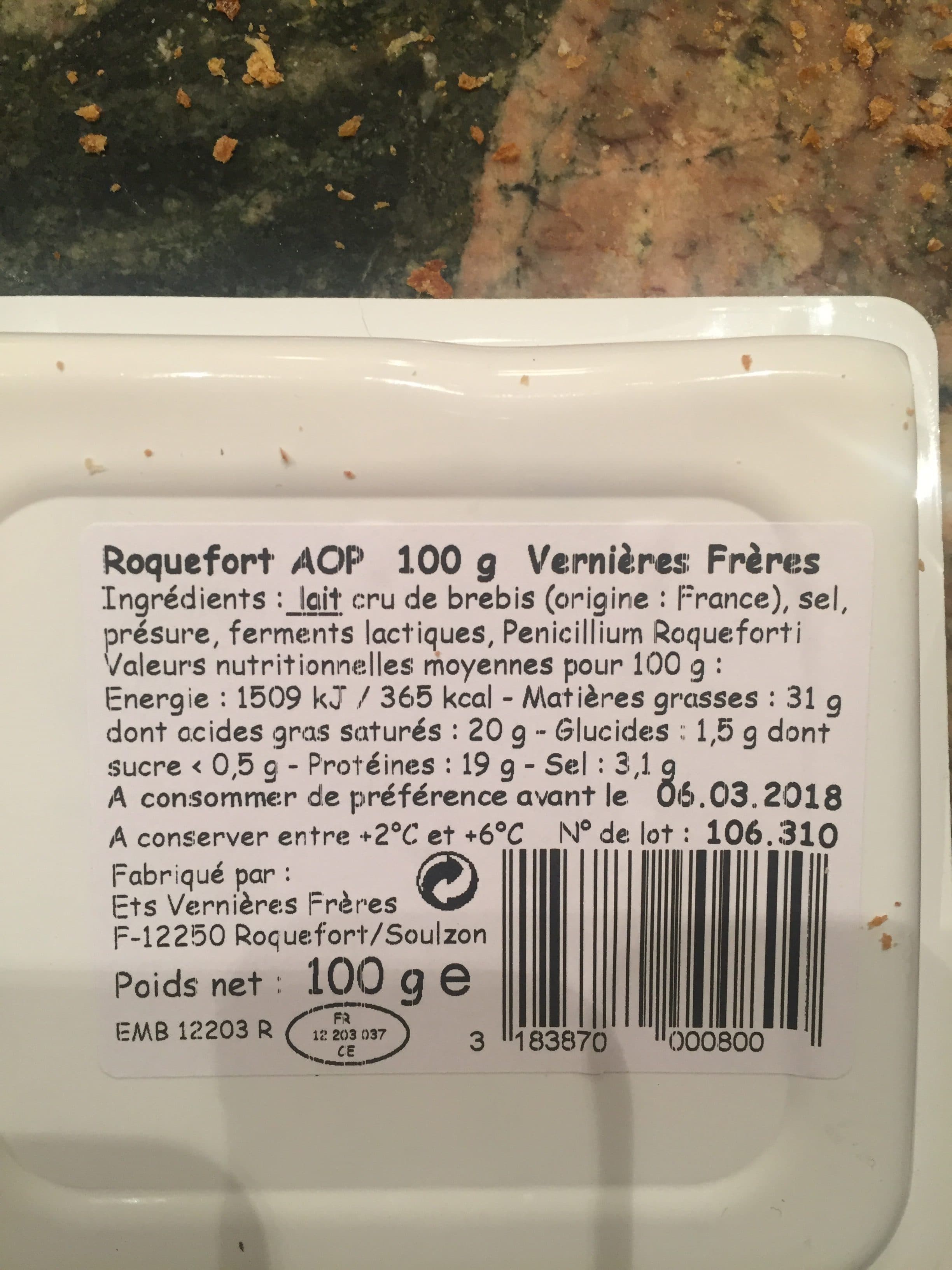 Vernières Roquefort packshot