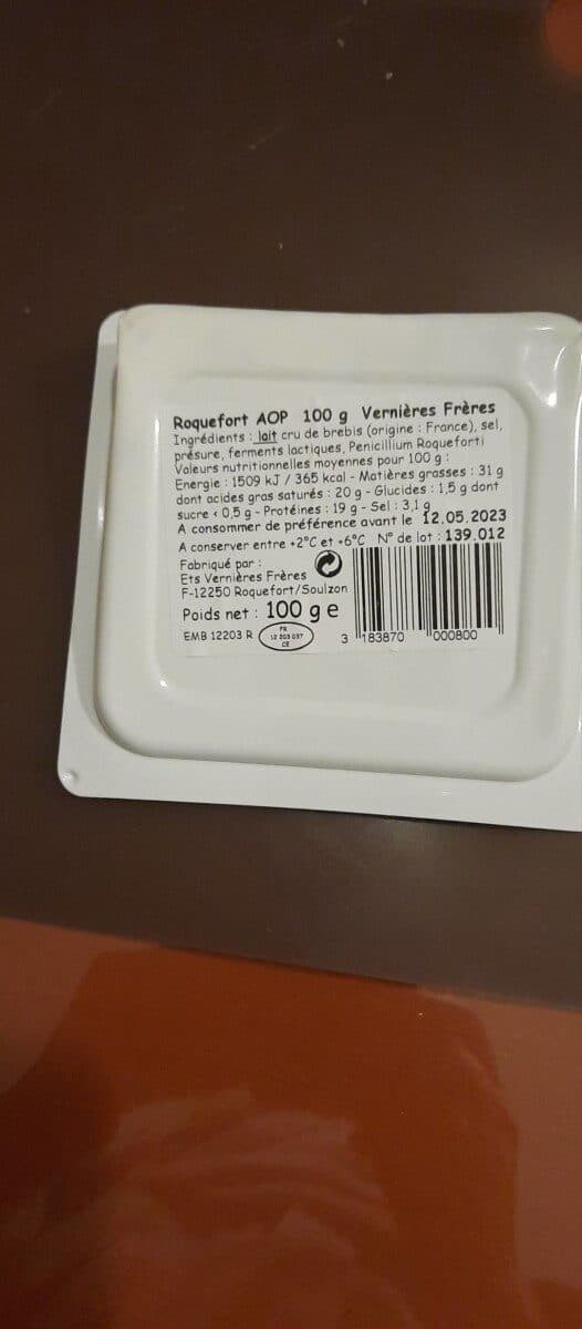 Vernières Roquefort packshot