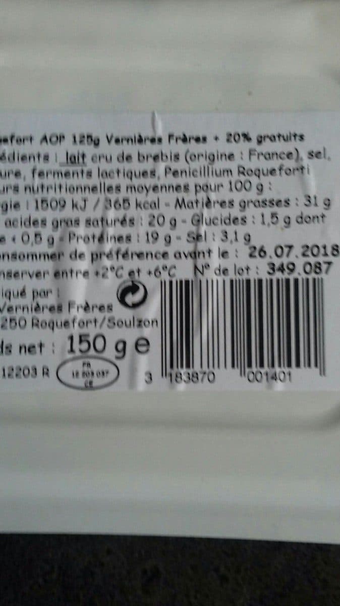 Open Food Facts Roquefort packshot