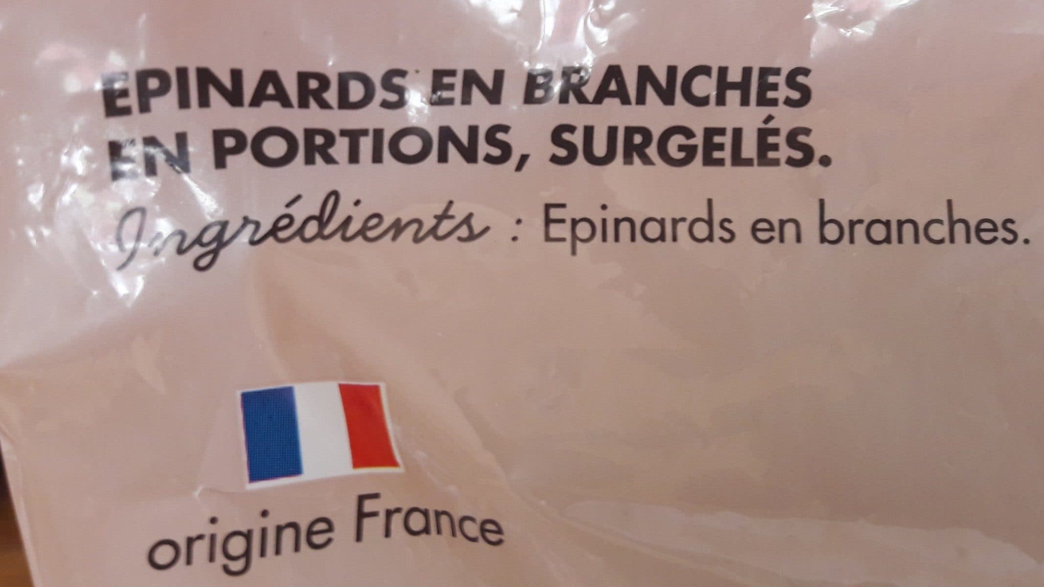 Toupargel Épinards en branches packshot