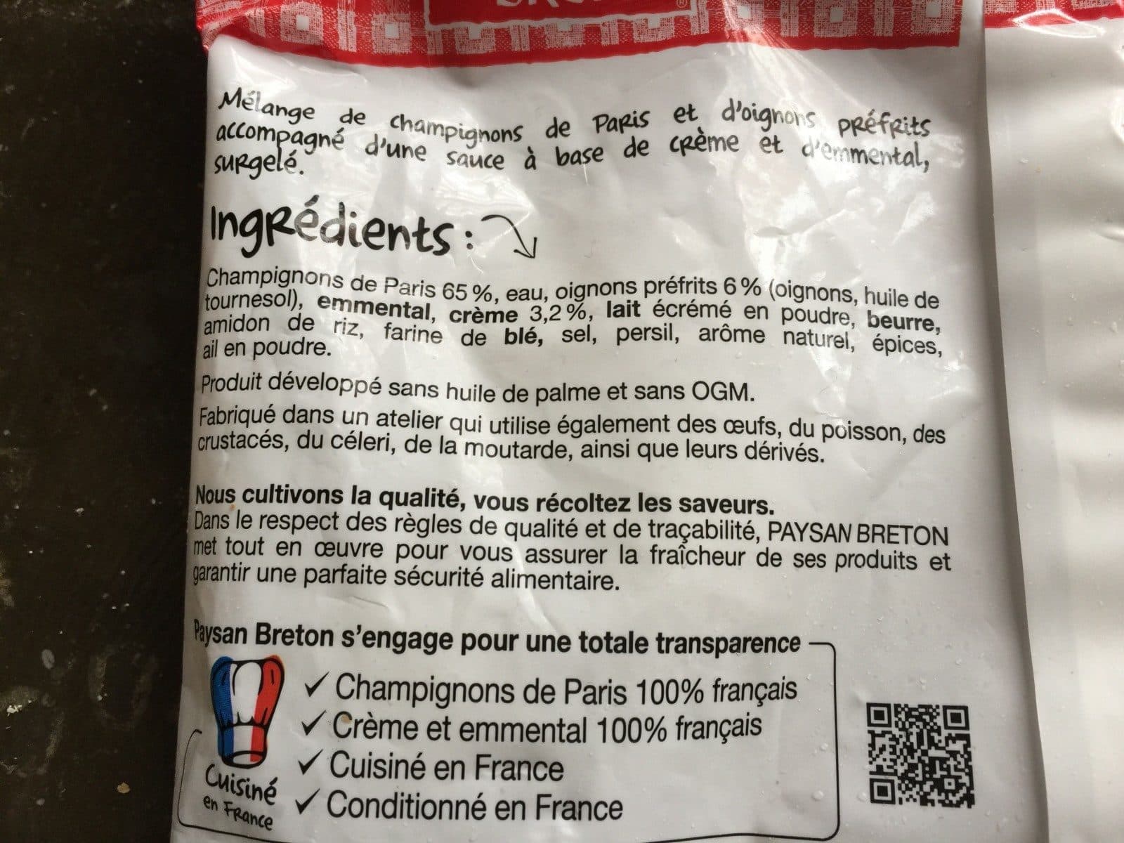 Paysan Breton Les champignons a la creme packshot
