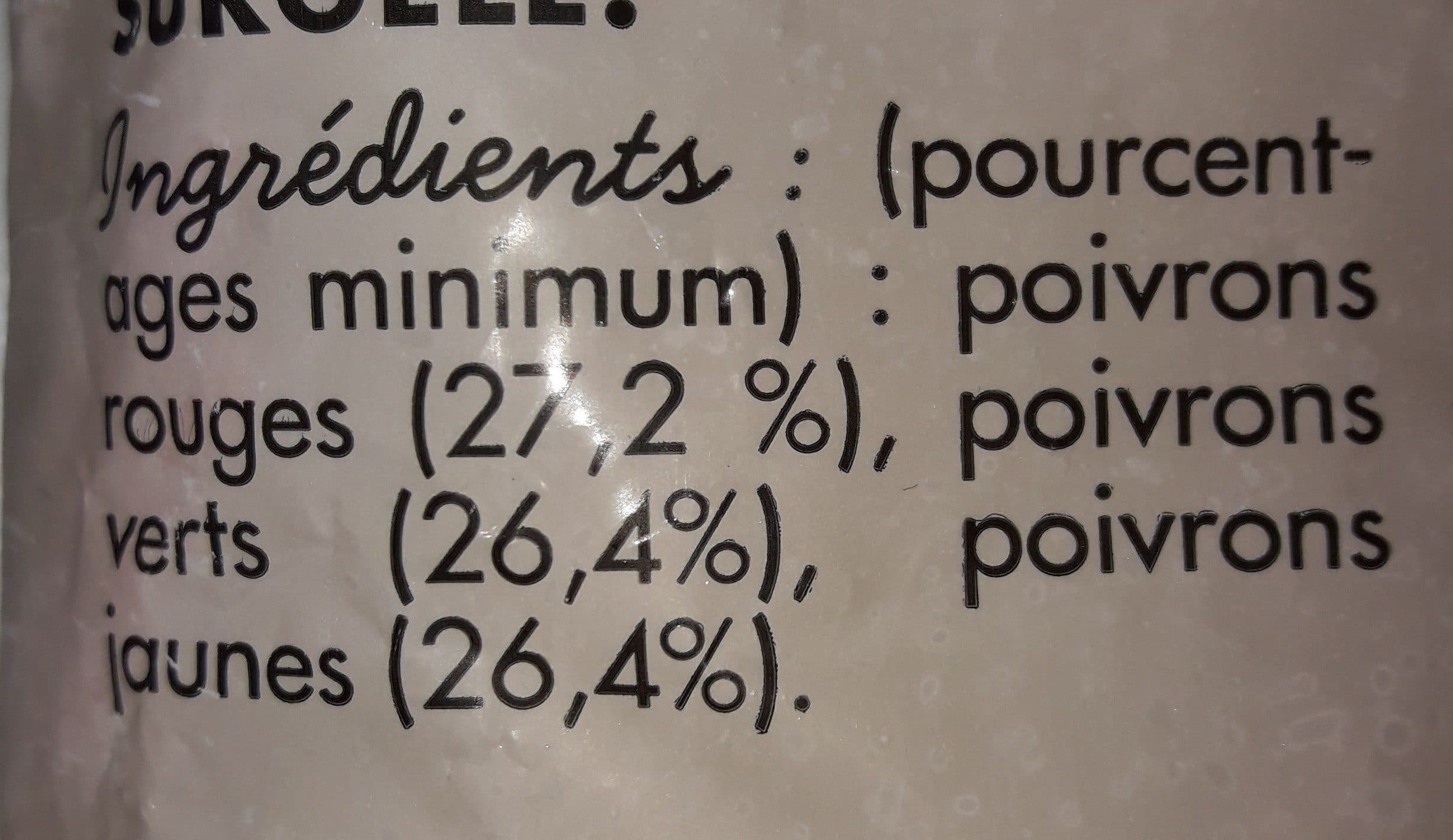 Toupargel Trio de poivrons packshot