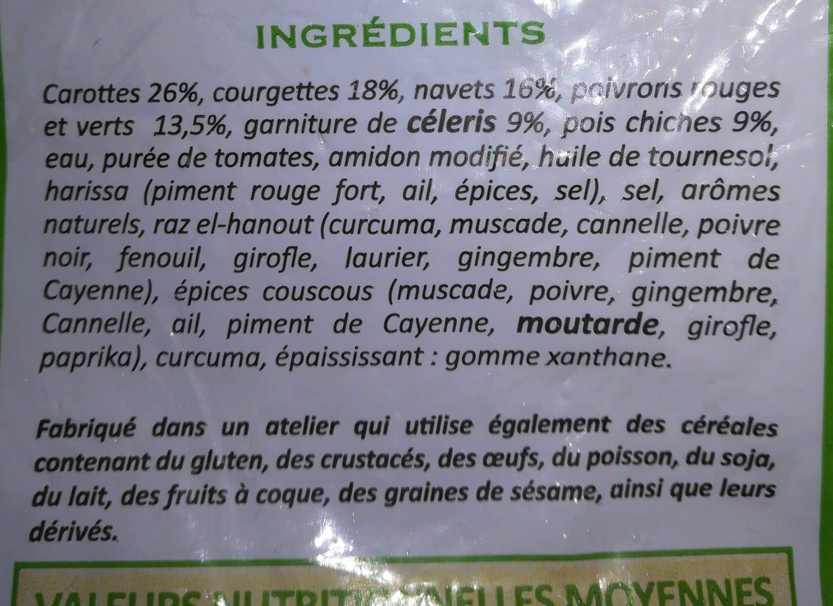 Open Food Facts Légumes pour couscous packshot