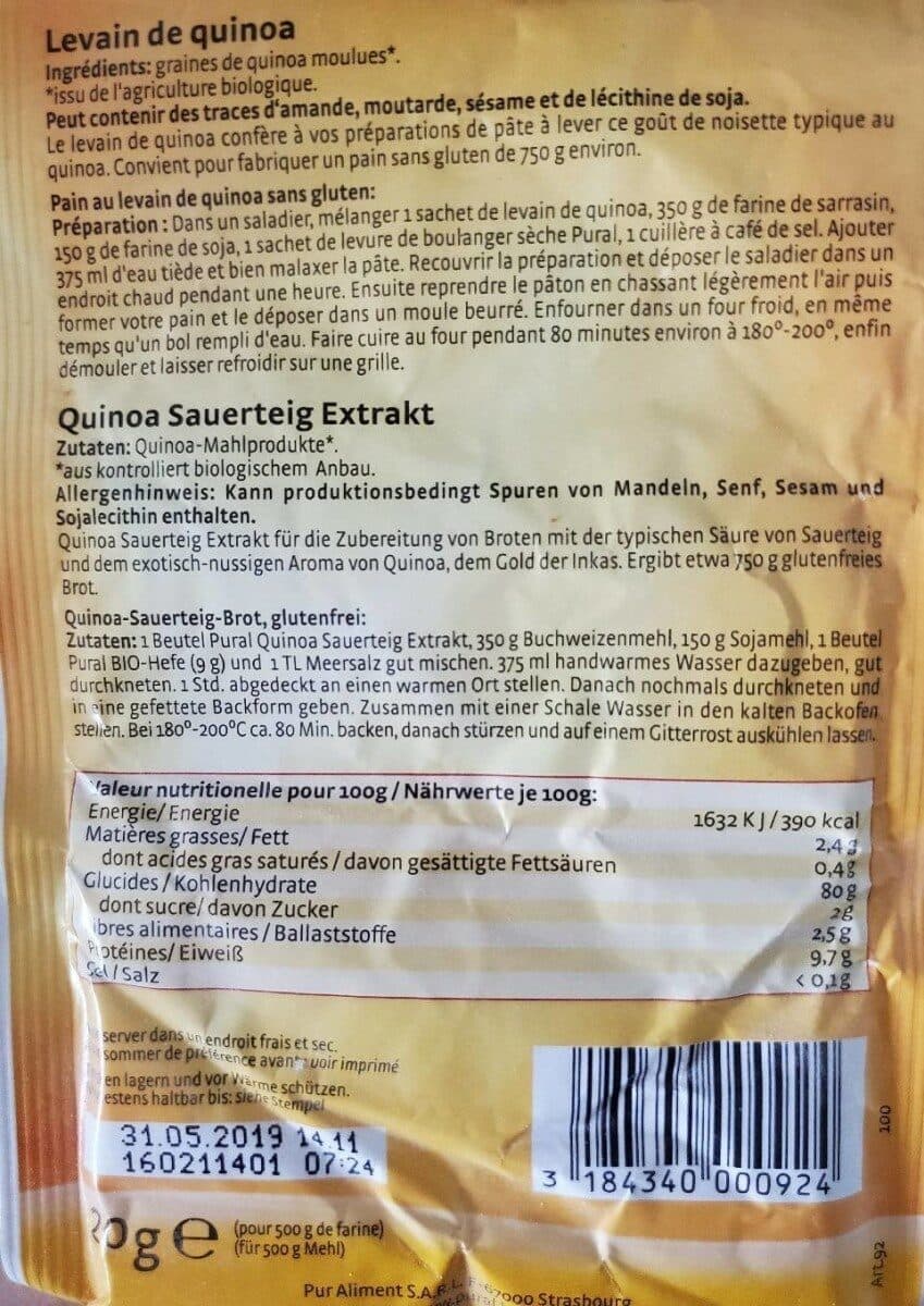 Pural Levain De Quinoa packshot