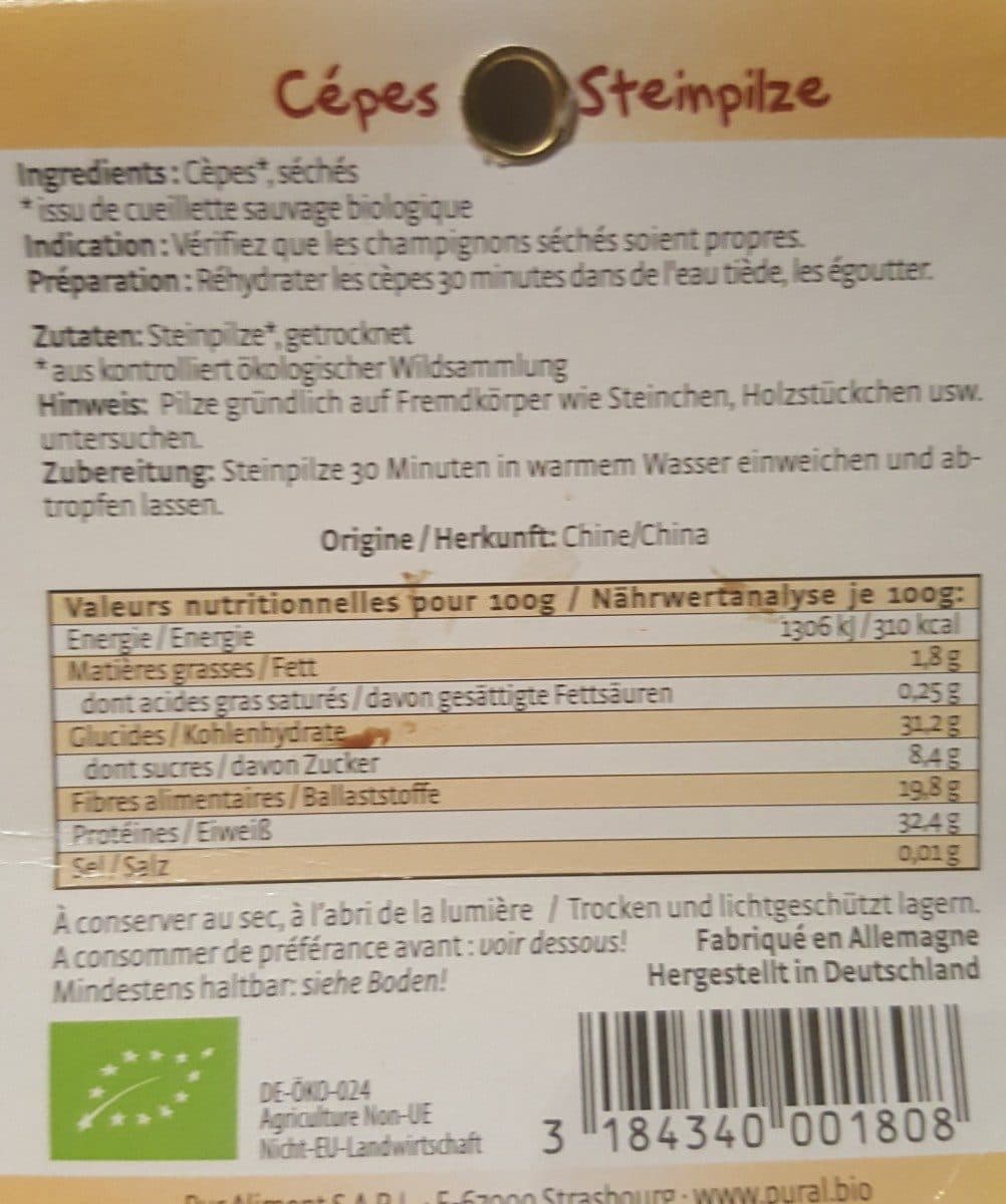 PURAL Cepes Tranches Sechees packshot