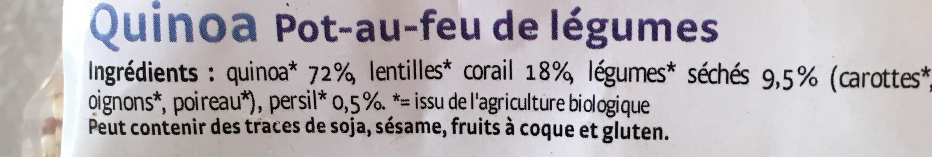 Pural Quinoa Au Pot Au Feu De Legumes packshot