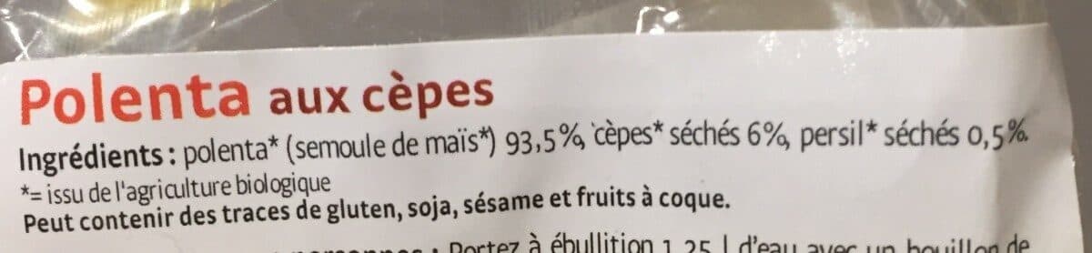 Open Food Facts Polenta Minute Cepes packshot