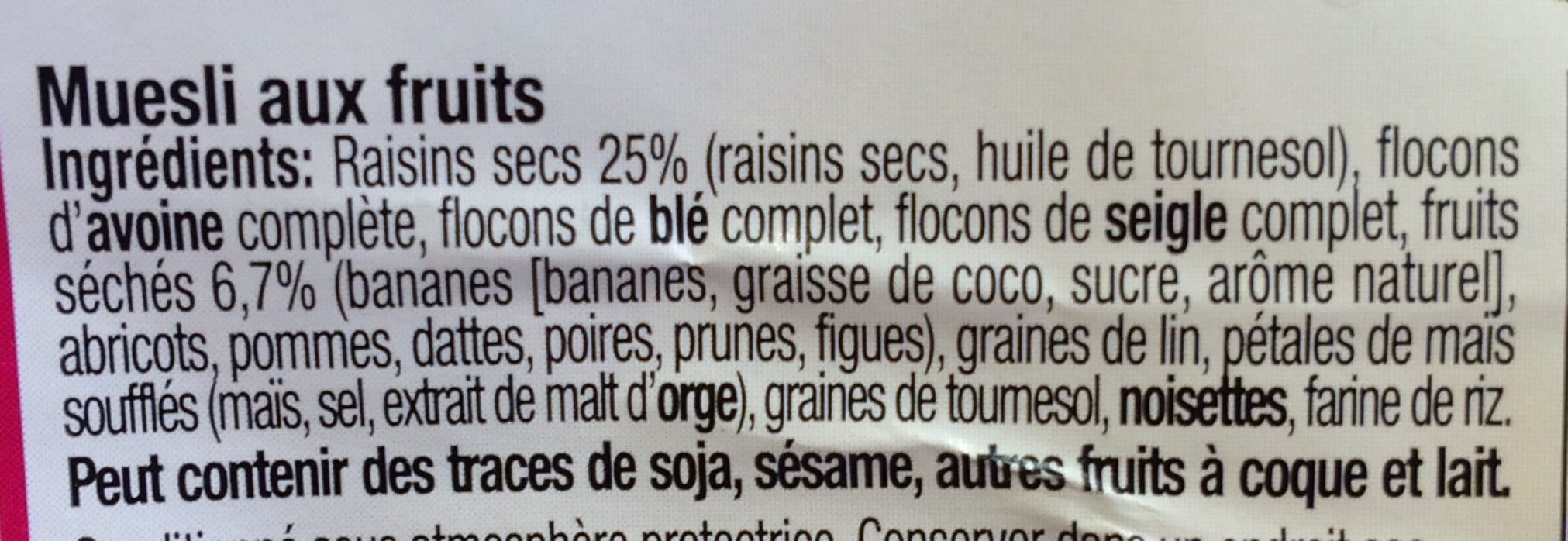 Pural Muesli aux fruits packshot