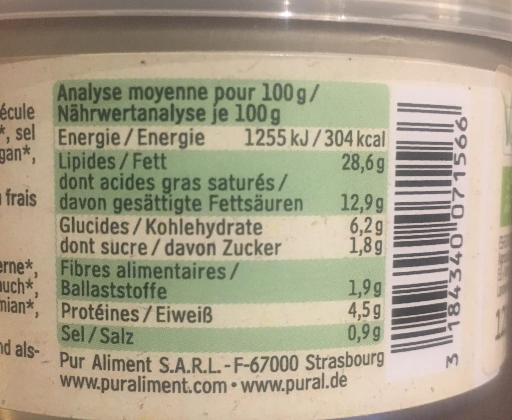 Pural Paté Végétal packshot