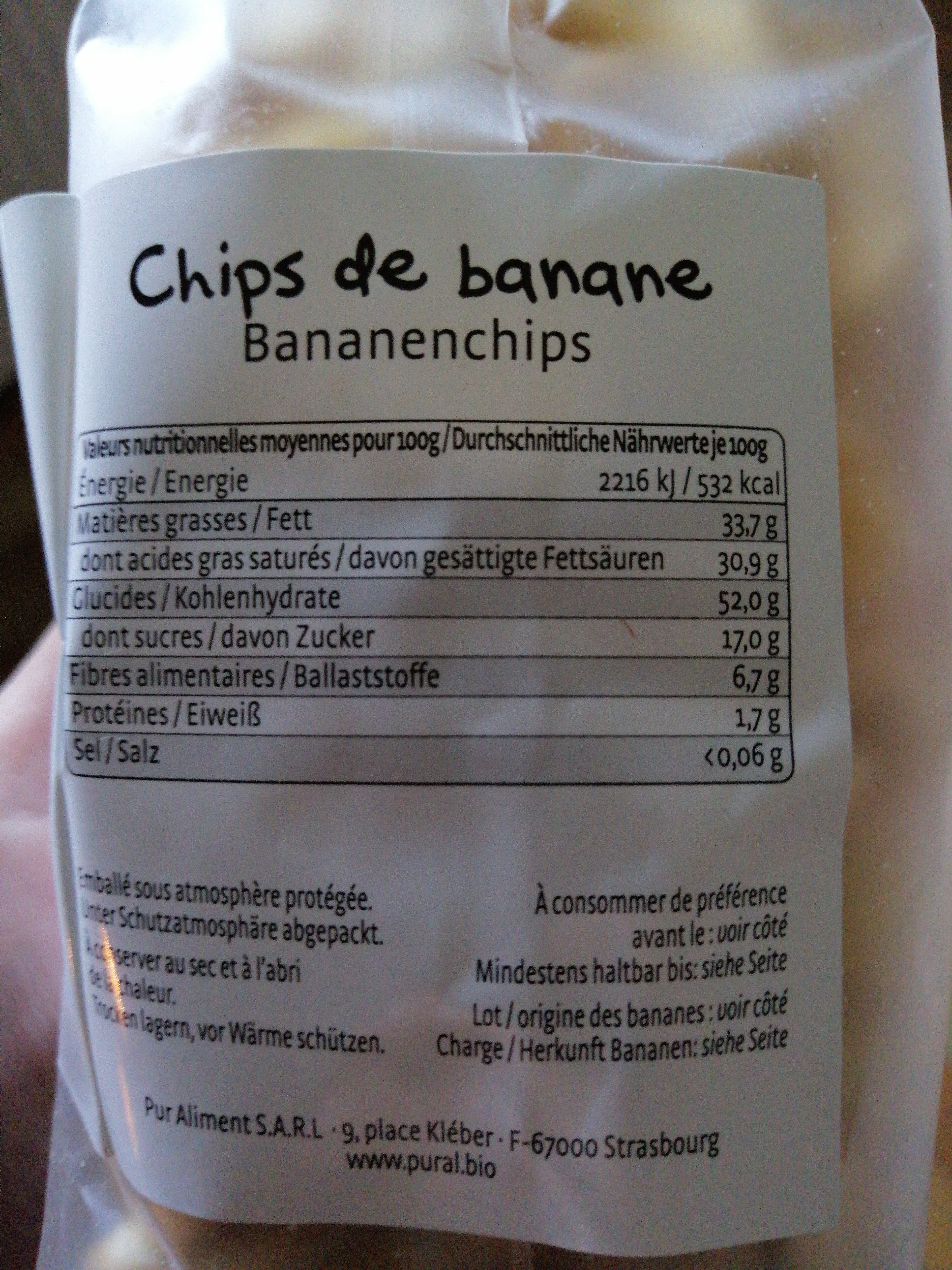 pural chips de banane packshot