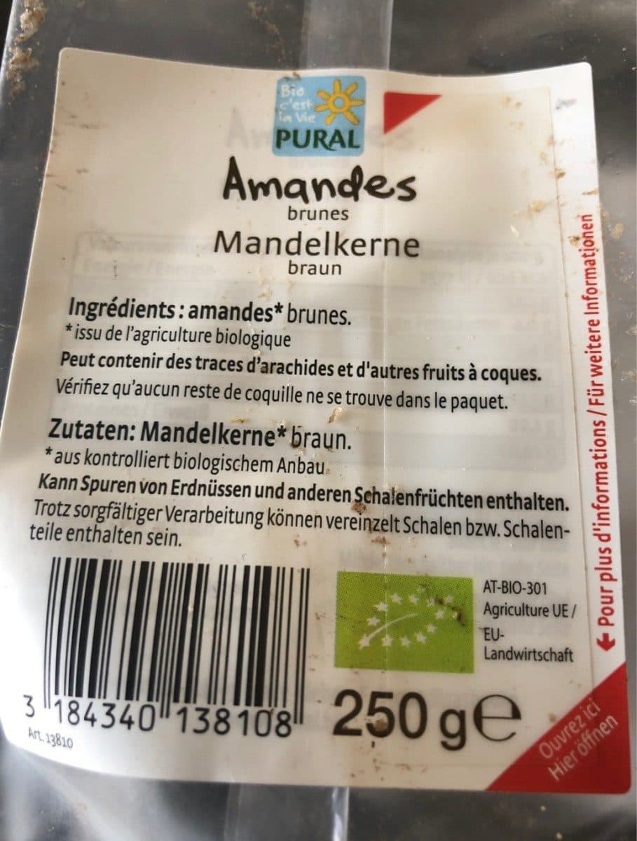 Pural AMANDES AVEC PEAU packshot
