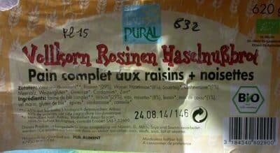 Pural Pain complet aux raisins + noisettes packshot