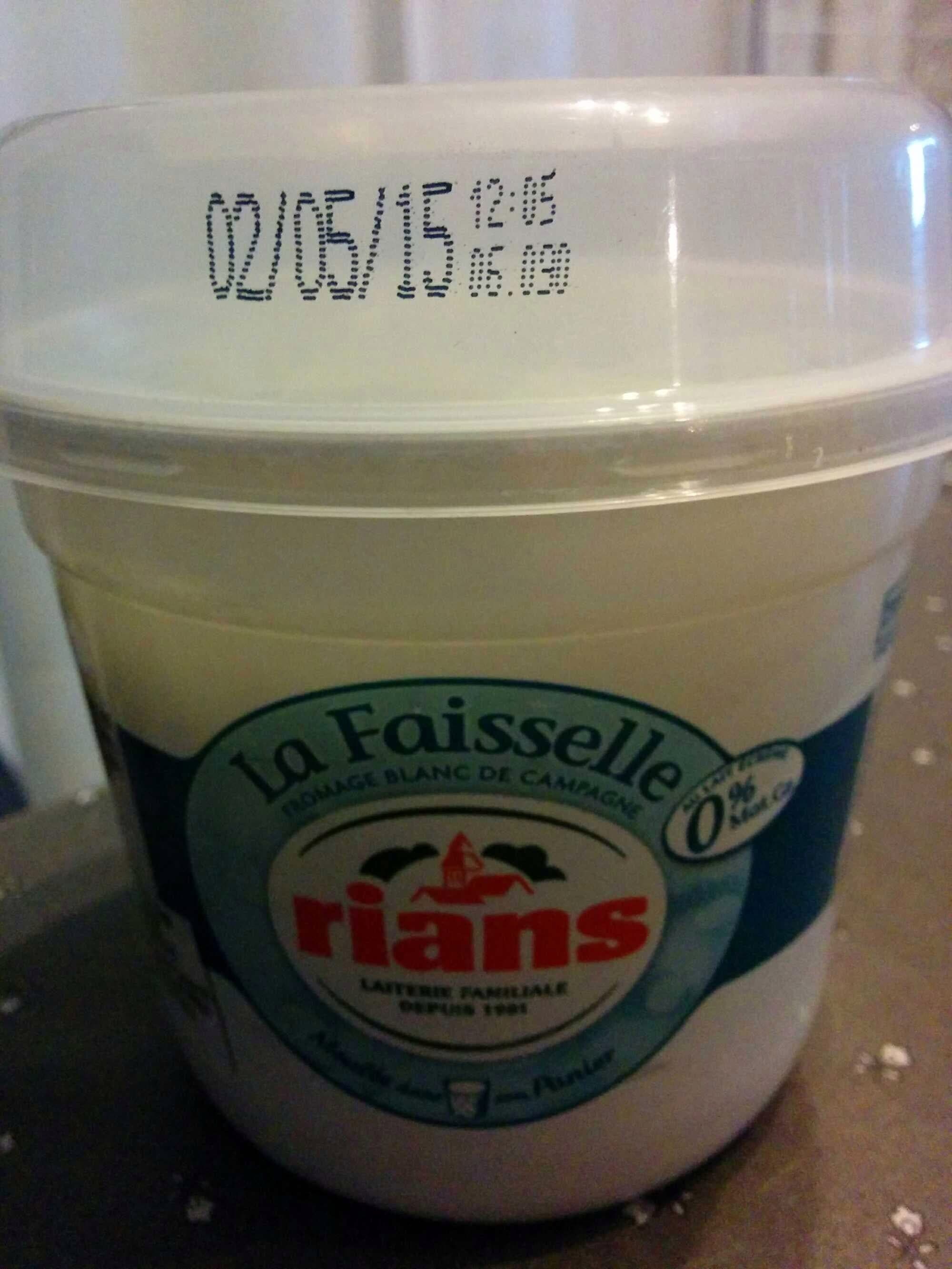 Rians La Faisselle 0% fromage blanc de campagne packshot