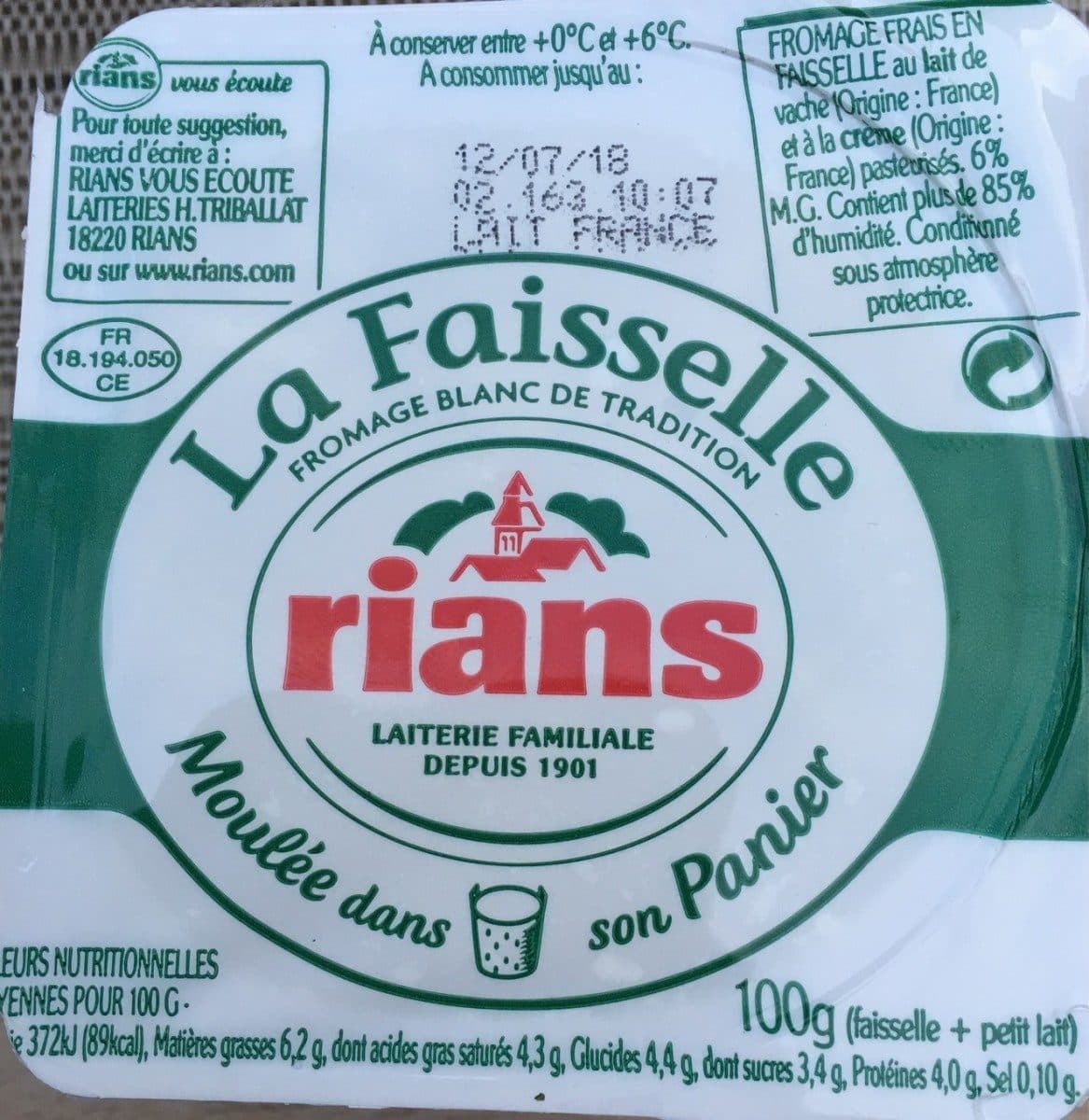 Rians Faisselle 6 % packshot