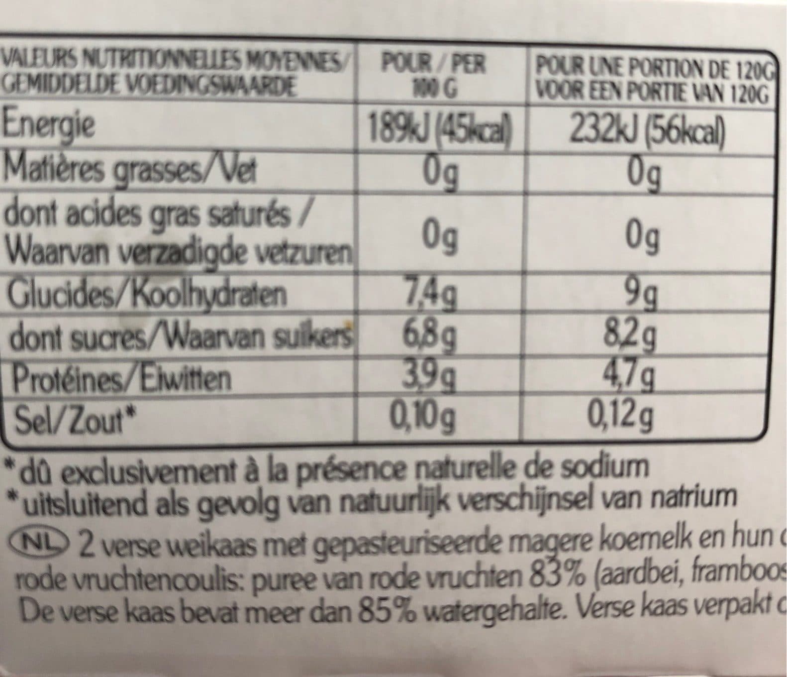 Rians Faisselle et coulis de fruit rouge 0% packshot