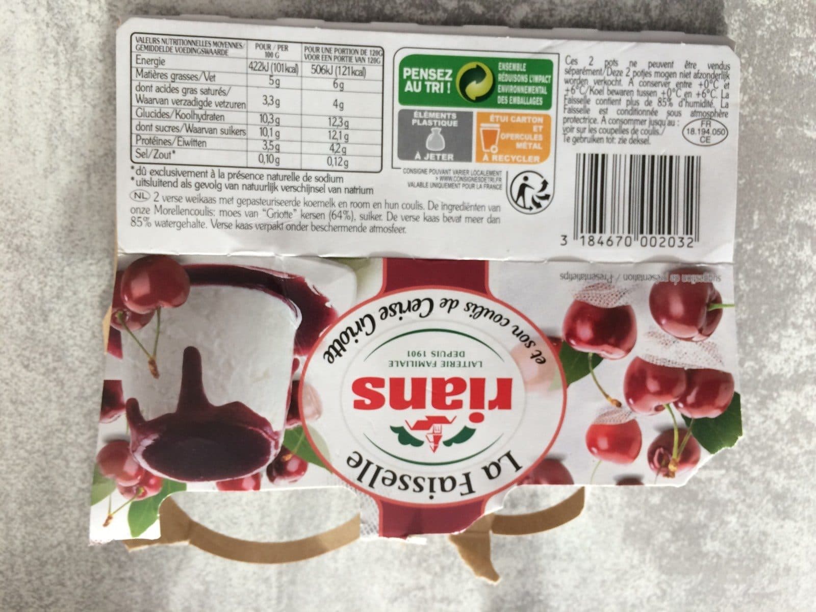 Rians La faisselle et son coulis de cerise griotte packshot